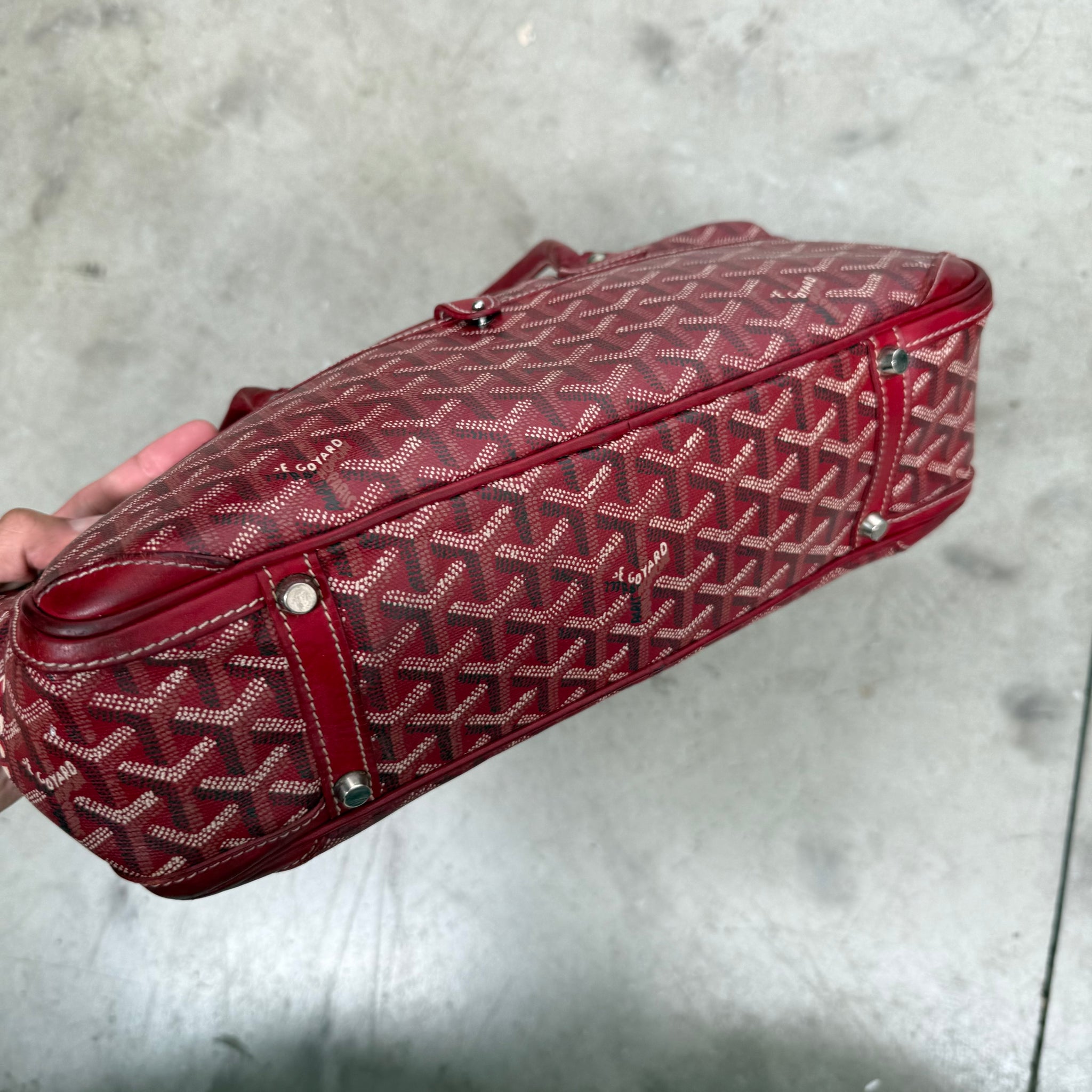 Goyard Herringbone Saint Martin Shoulder Bag Red