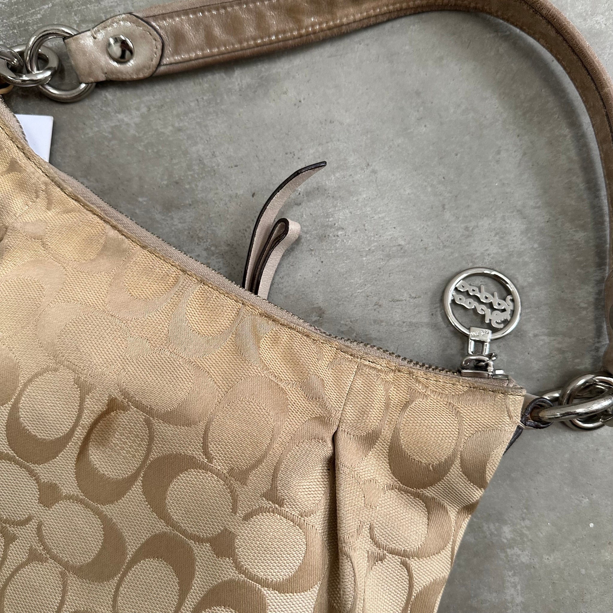 Coach Signature Jazzy Poppy Multi Canvas Shoulder Bag