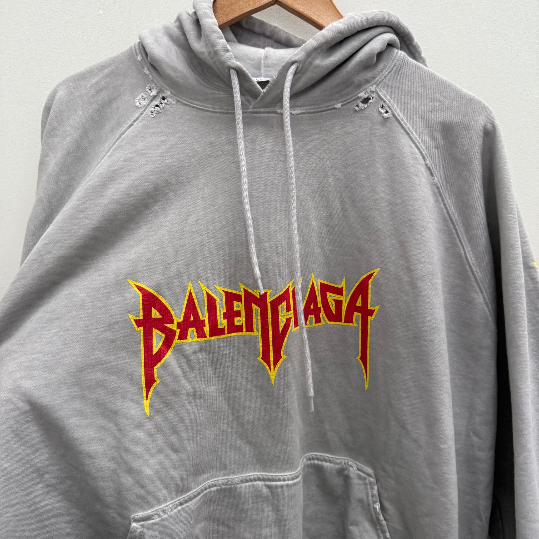 Balenciaga Metal Graphic Print Hoodie Grey (fits L-XL)