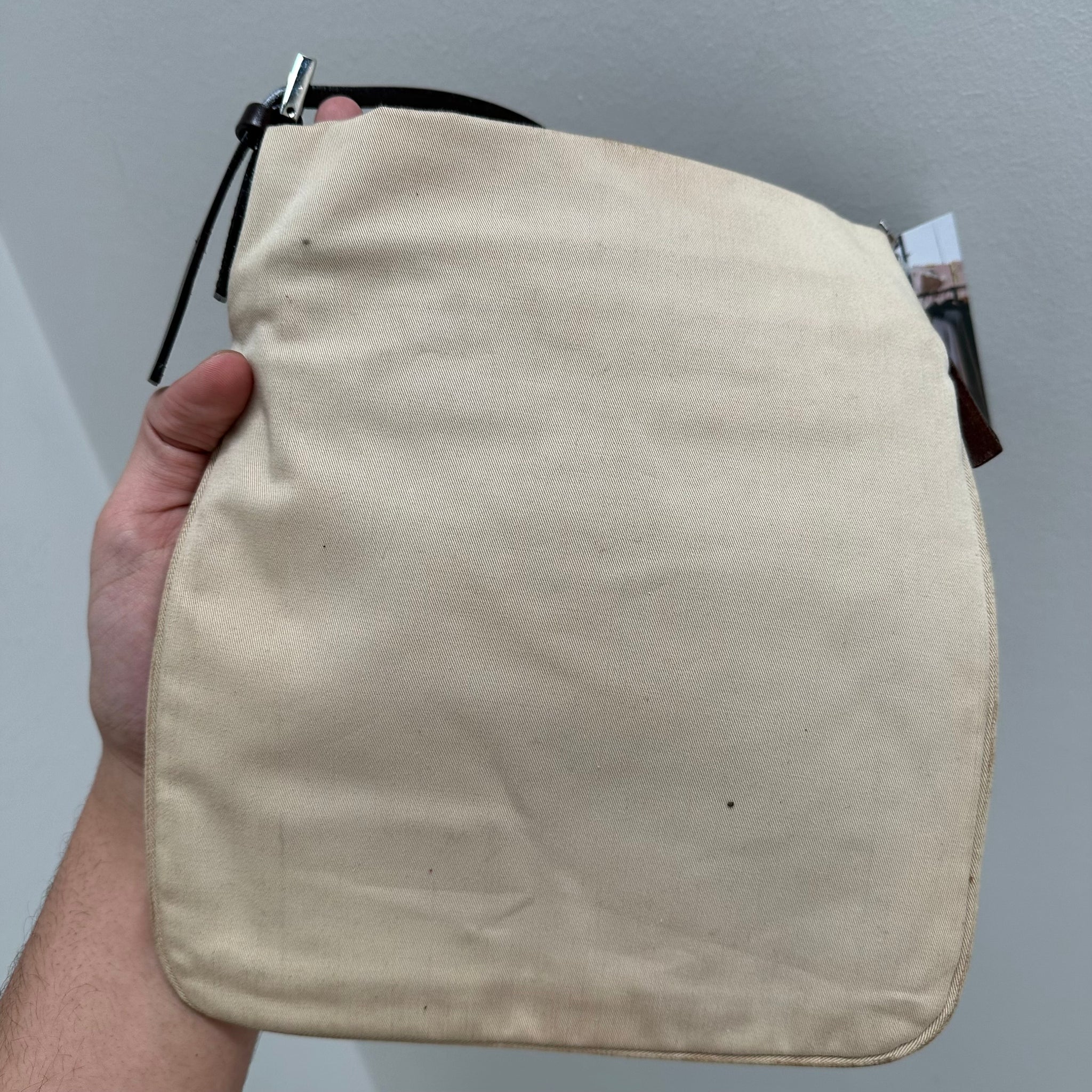 Fendi Corner Logo White Shoulder Bag