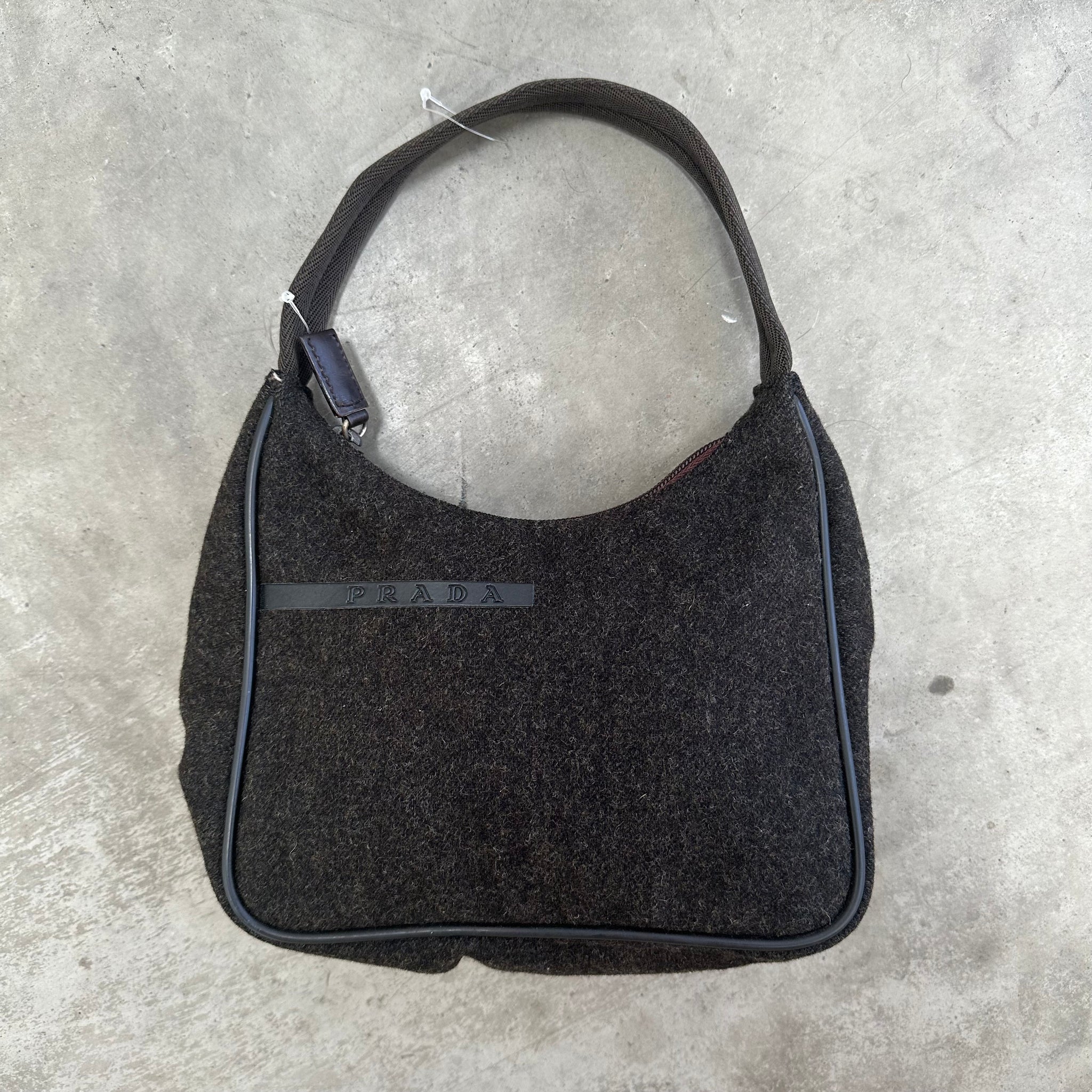 Prada Wool Black Hobo Bag