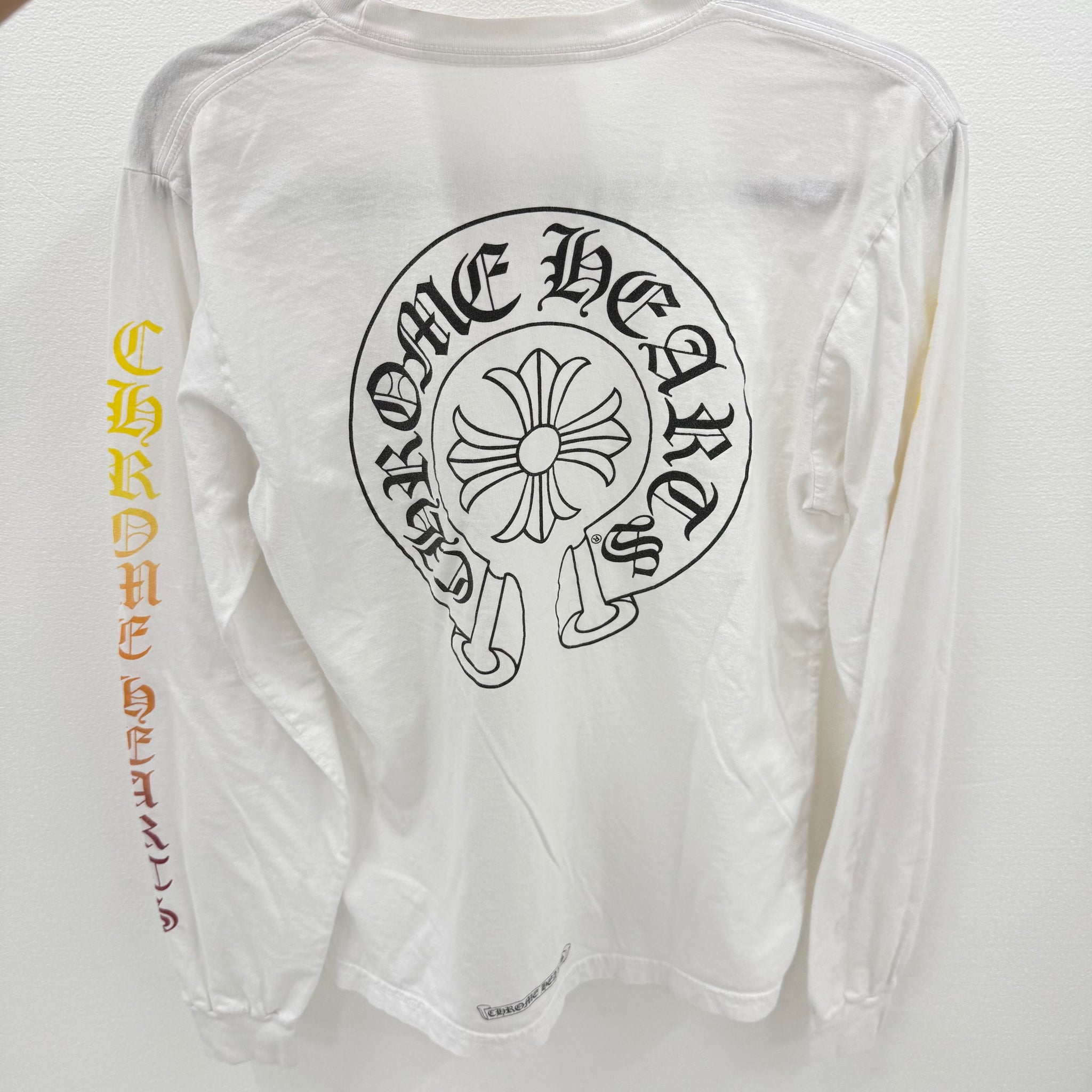 Chrome Hearts Rainbow Logo L/S Tee White Size M