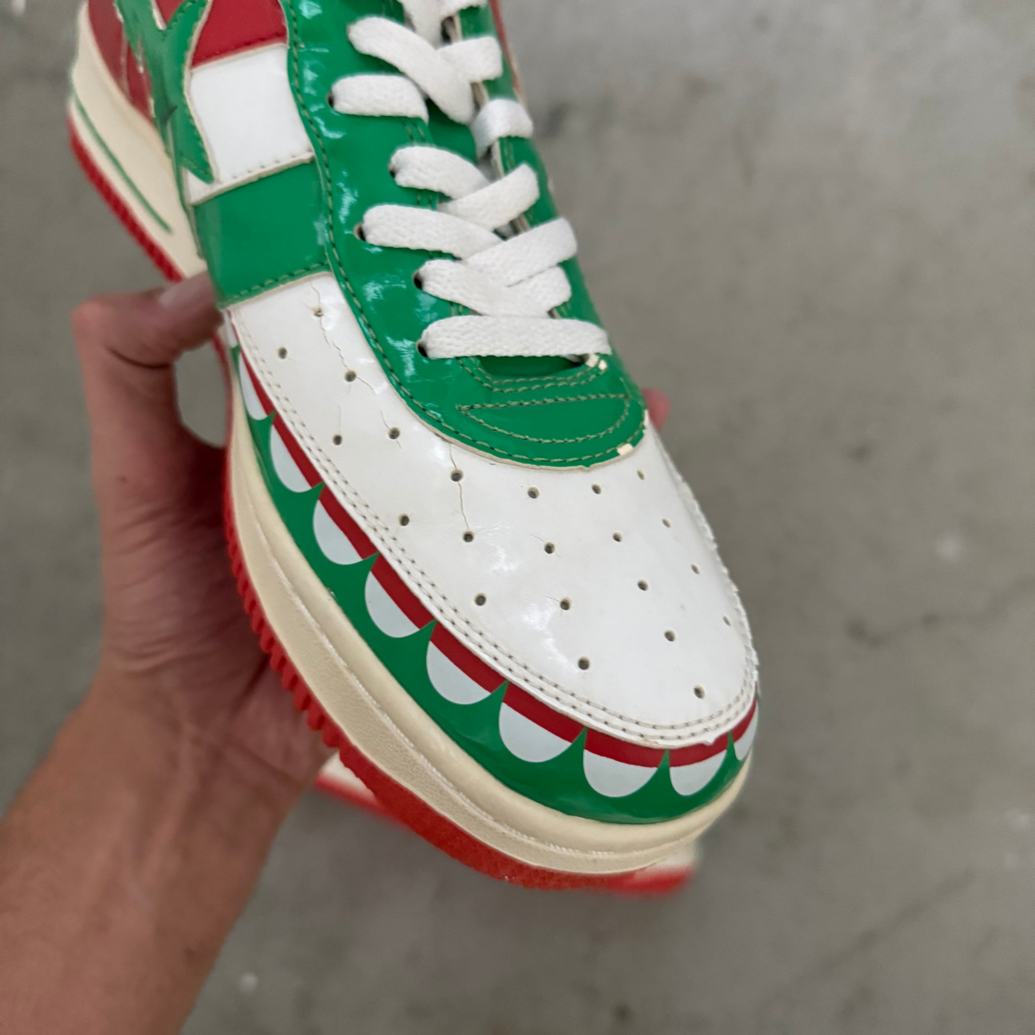 A Bathing Ape Bape Sta Low Kaws Chompers Red Green (US10)