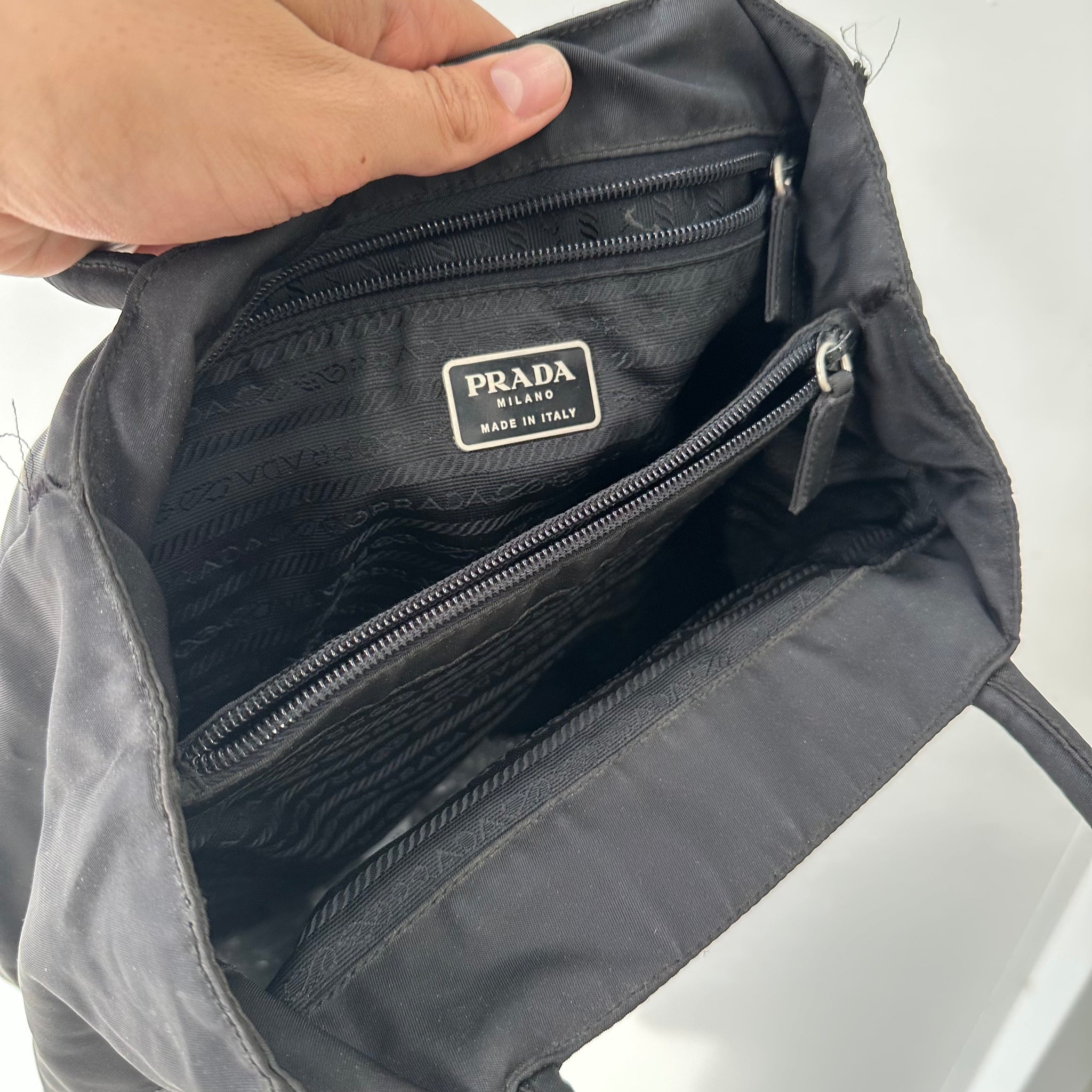 Prada Nylon Black Handle Bag