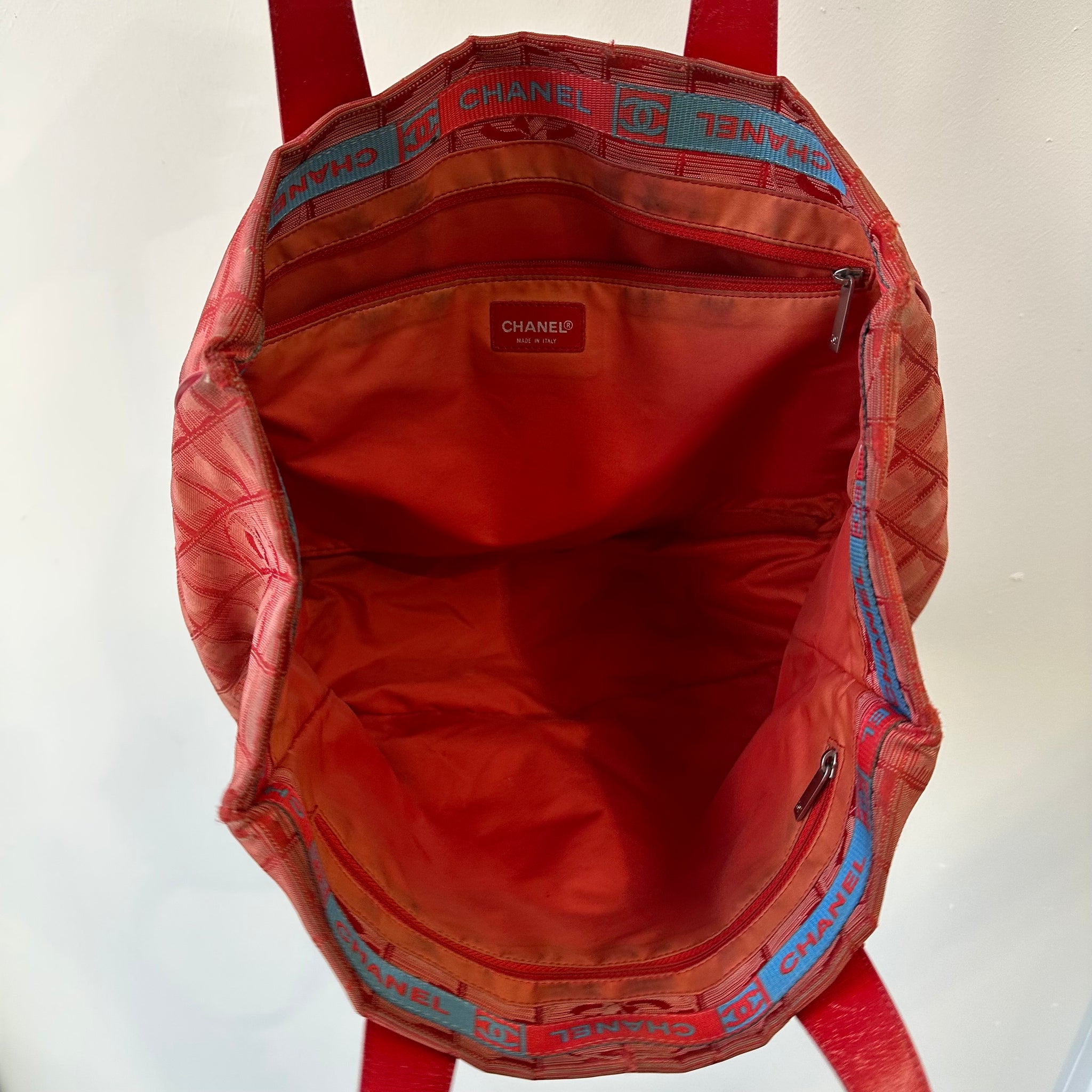 Chanel Red Logo Tote Bag
