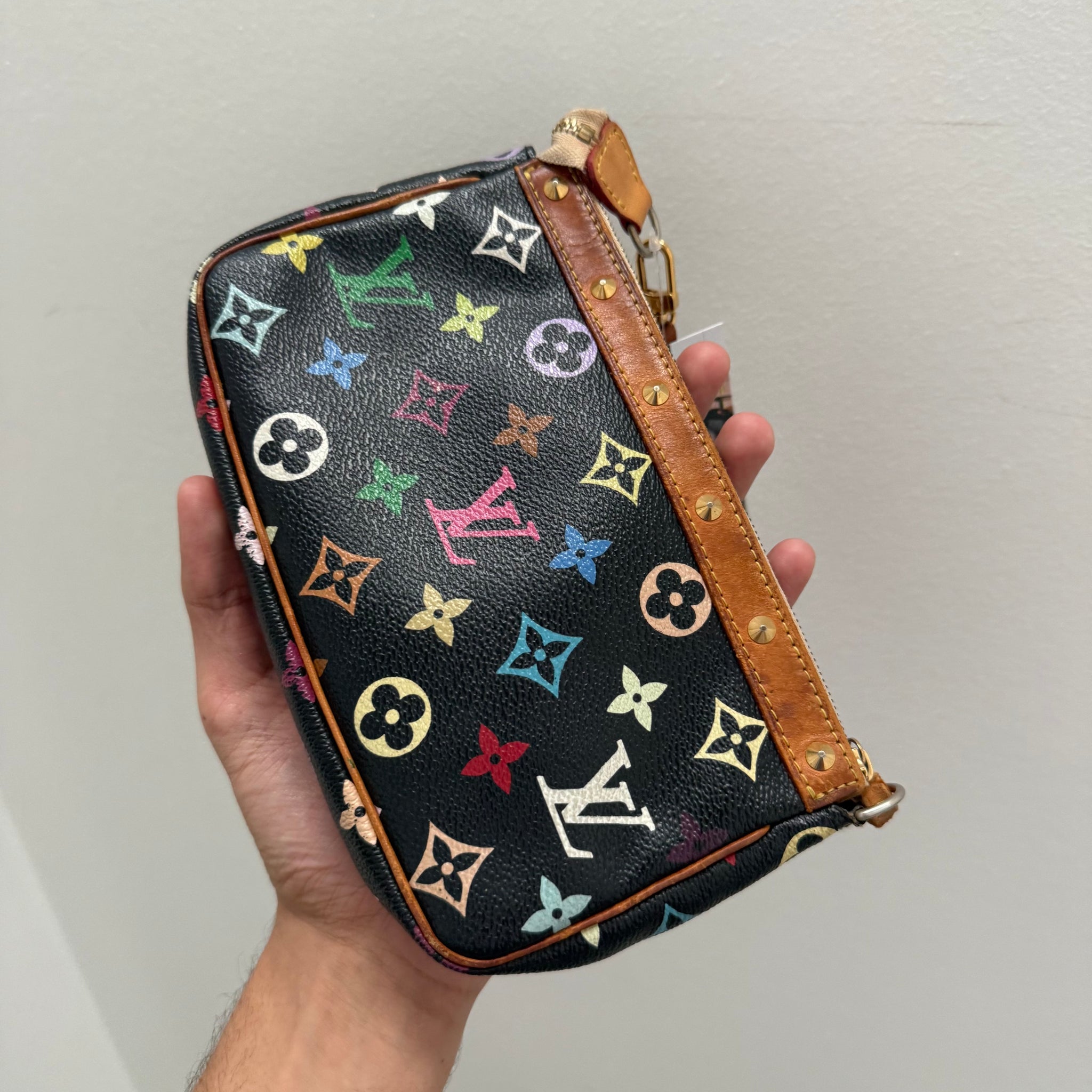 Louis Vuitton Murakami Multicolor Pochette Bag Black