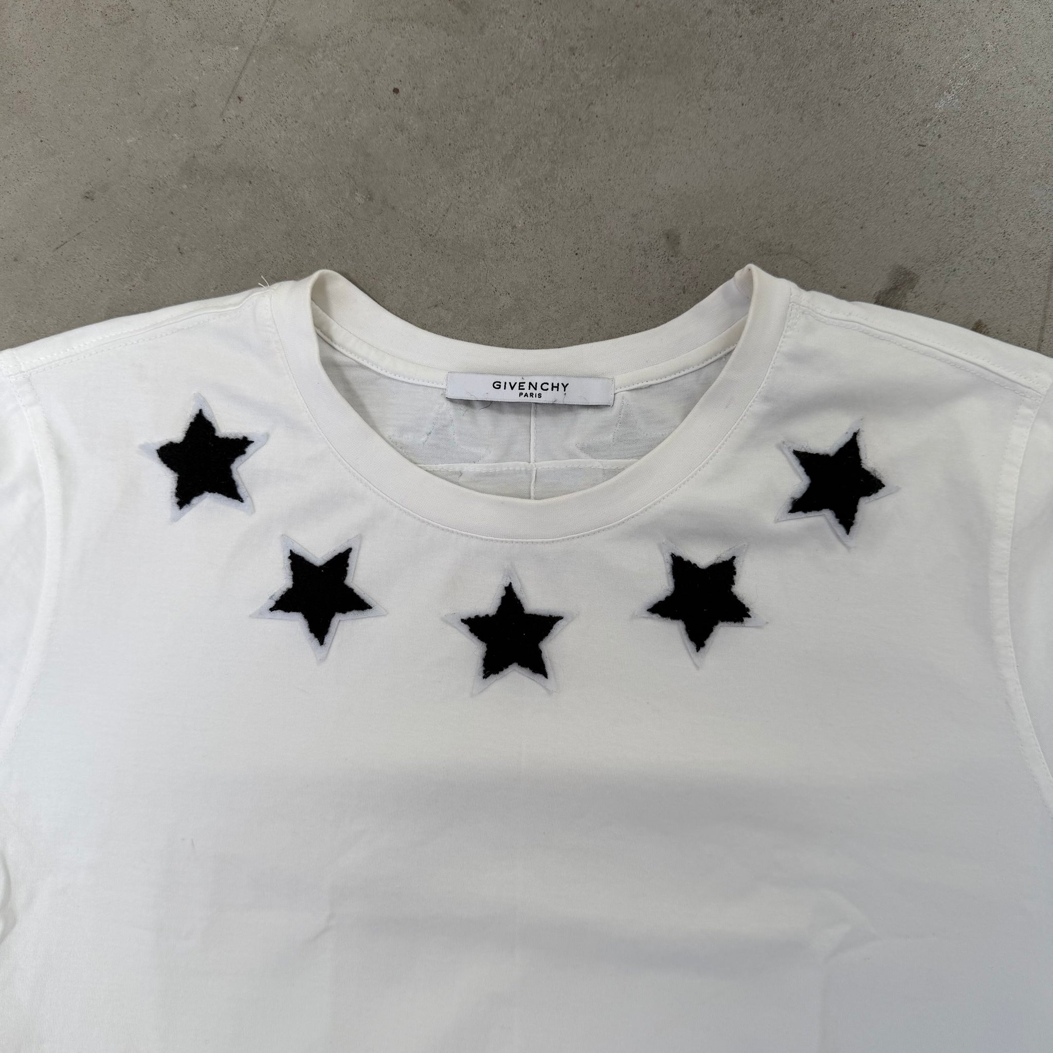 Givenchy Neckline Star Print T Shirt White (Size XXL)