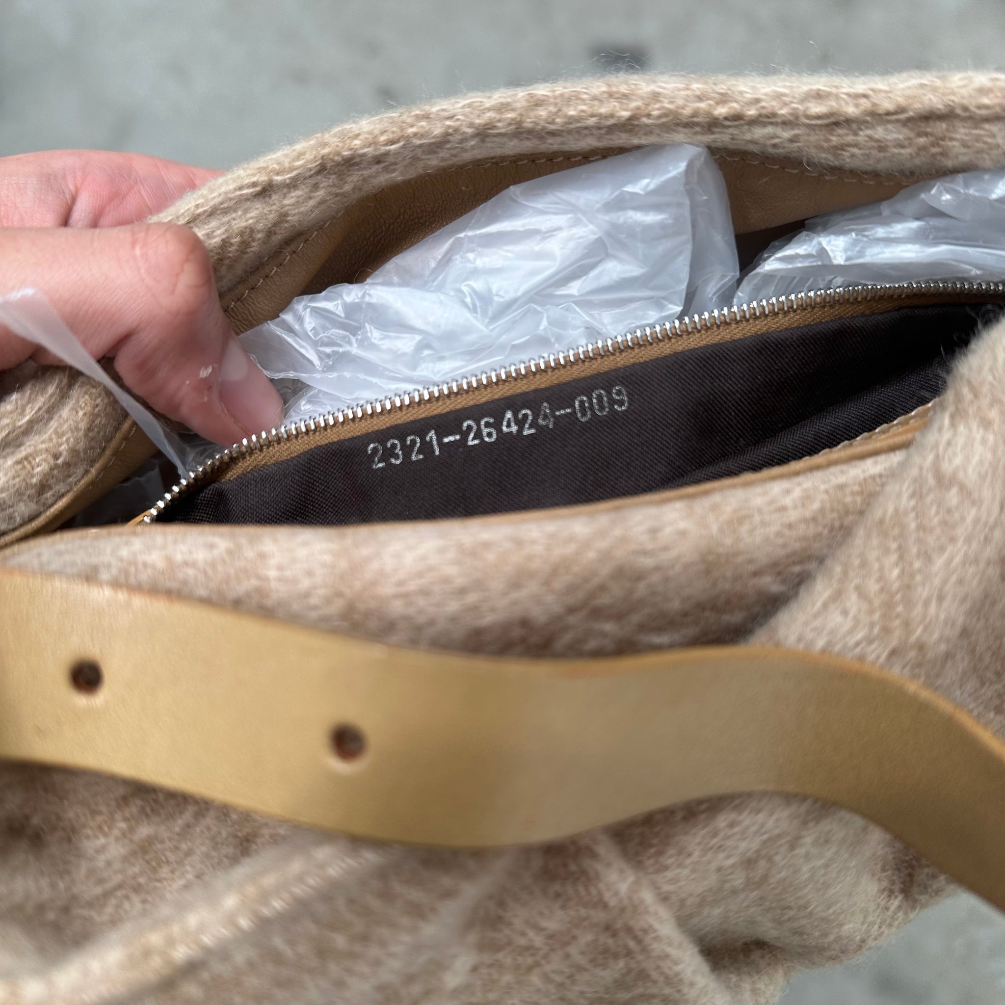 Fendi Wool Baguette Shoulder Bag
