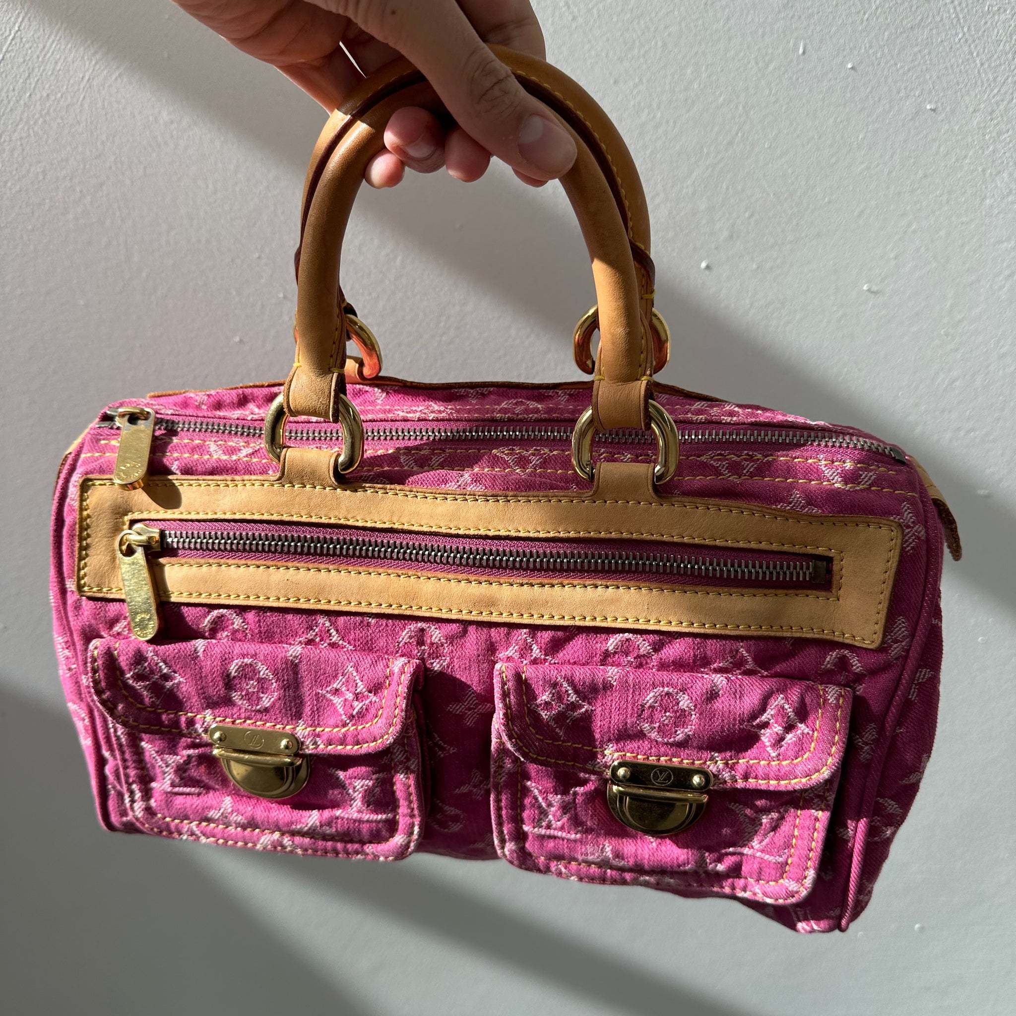 Louis Vuitton Pink Denim Monogram Denim Neo Speedy Bag