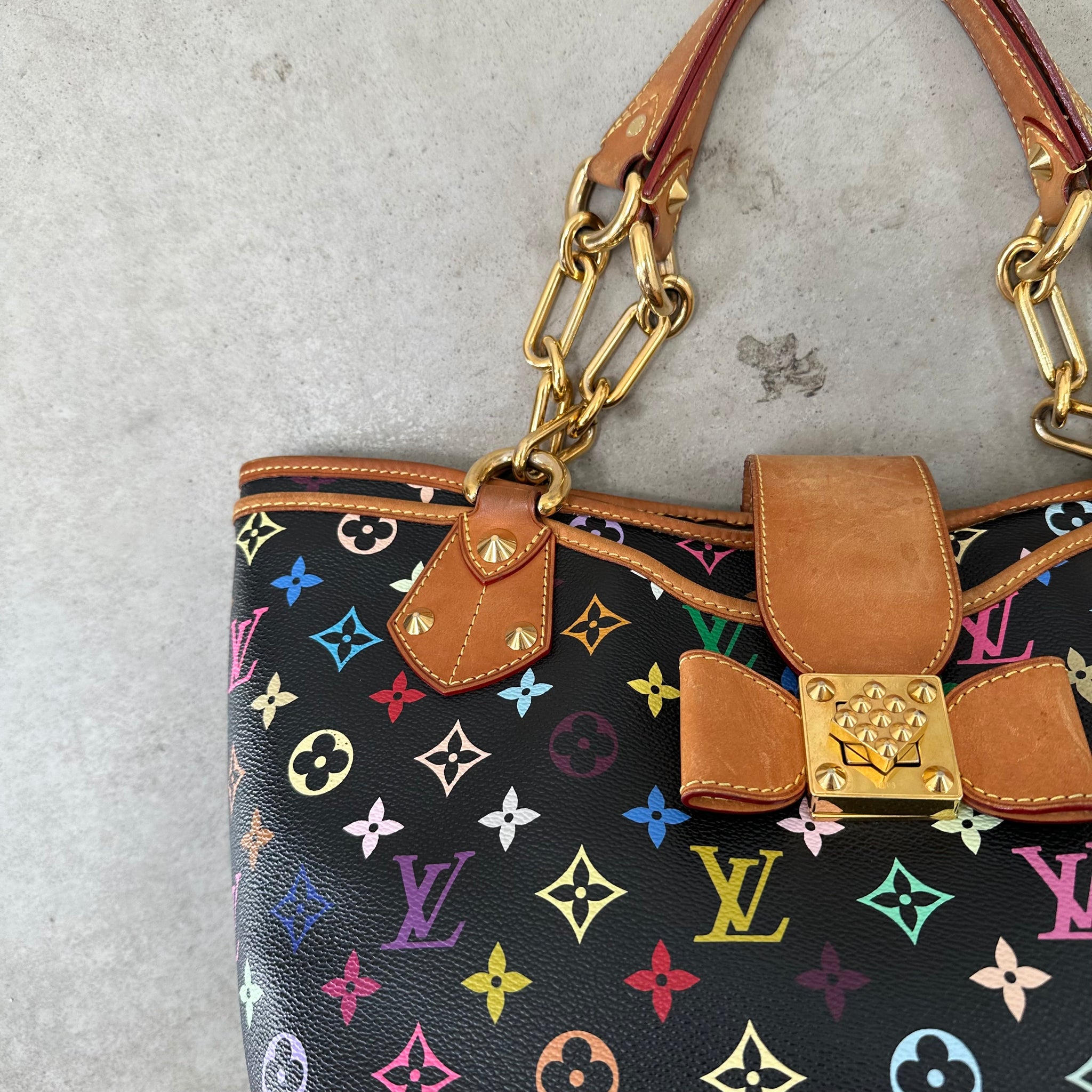 Louis Vuitton Takashi Murakami Multicolour Annie GM Hand Bag Black