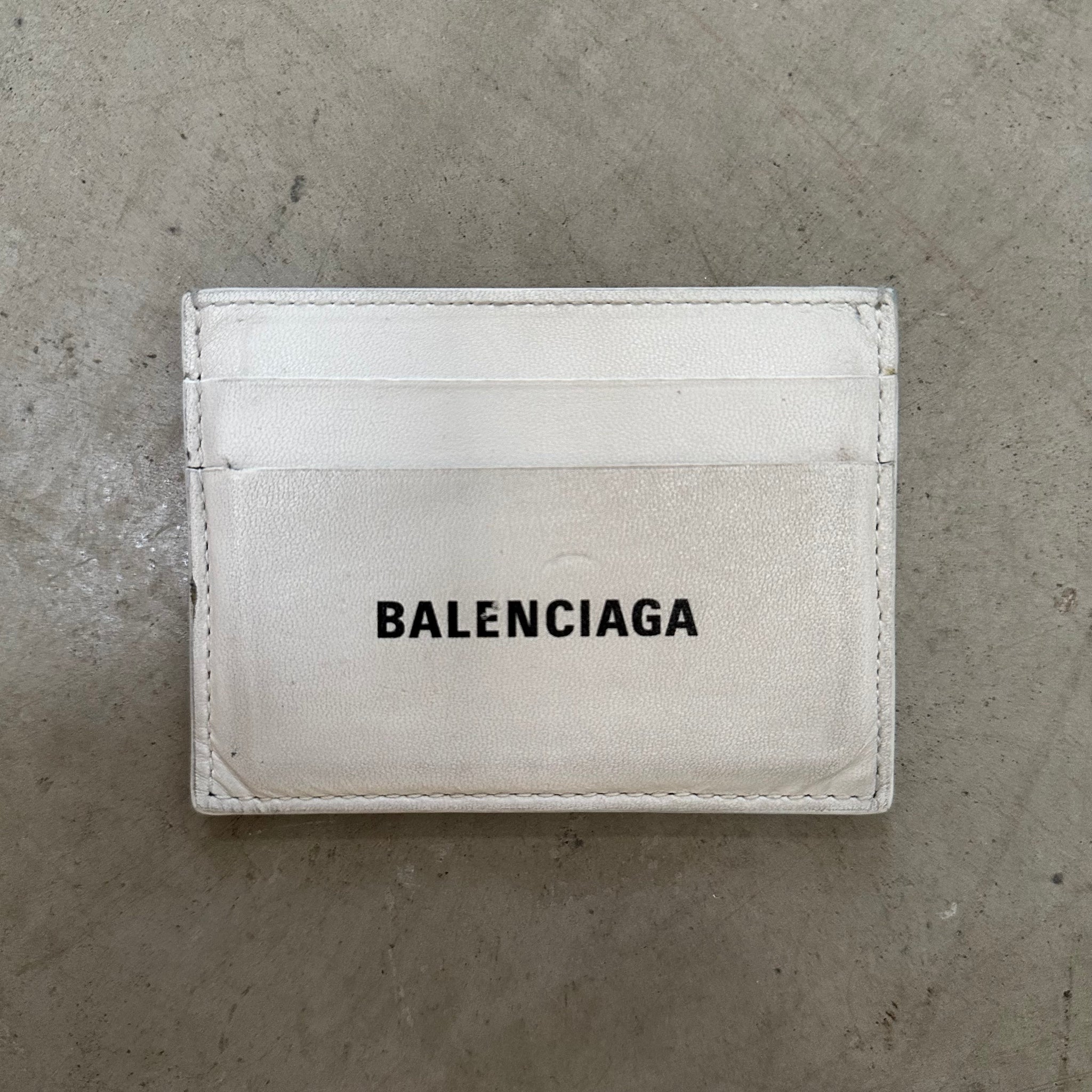 Balenciaga White Logo Card Holder