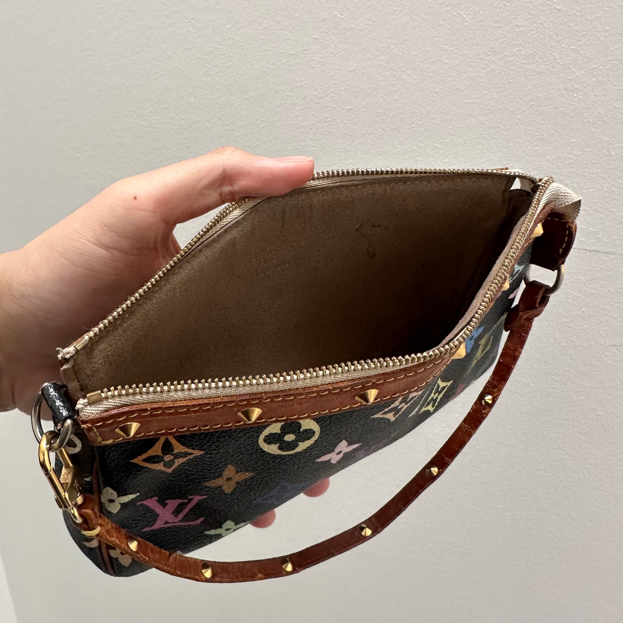Louis Vuitton Murakami Multicolor Pochette Bag Black