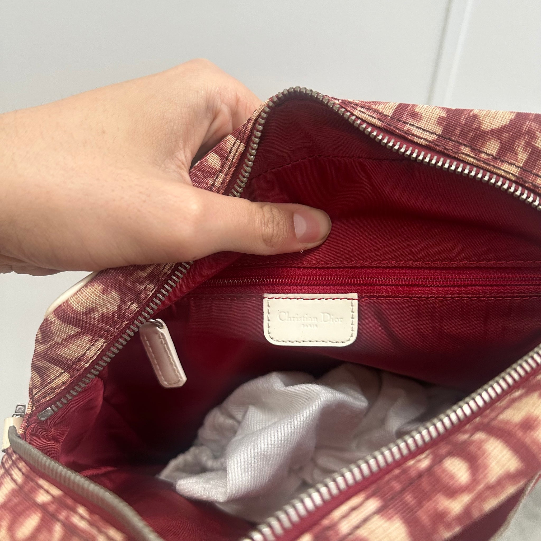 Dior Trotter Monogram Messenger/Crossbody Bag Red