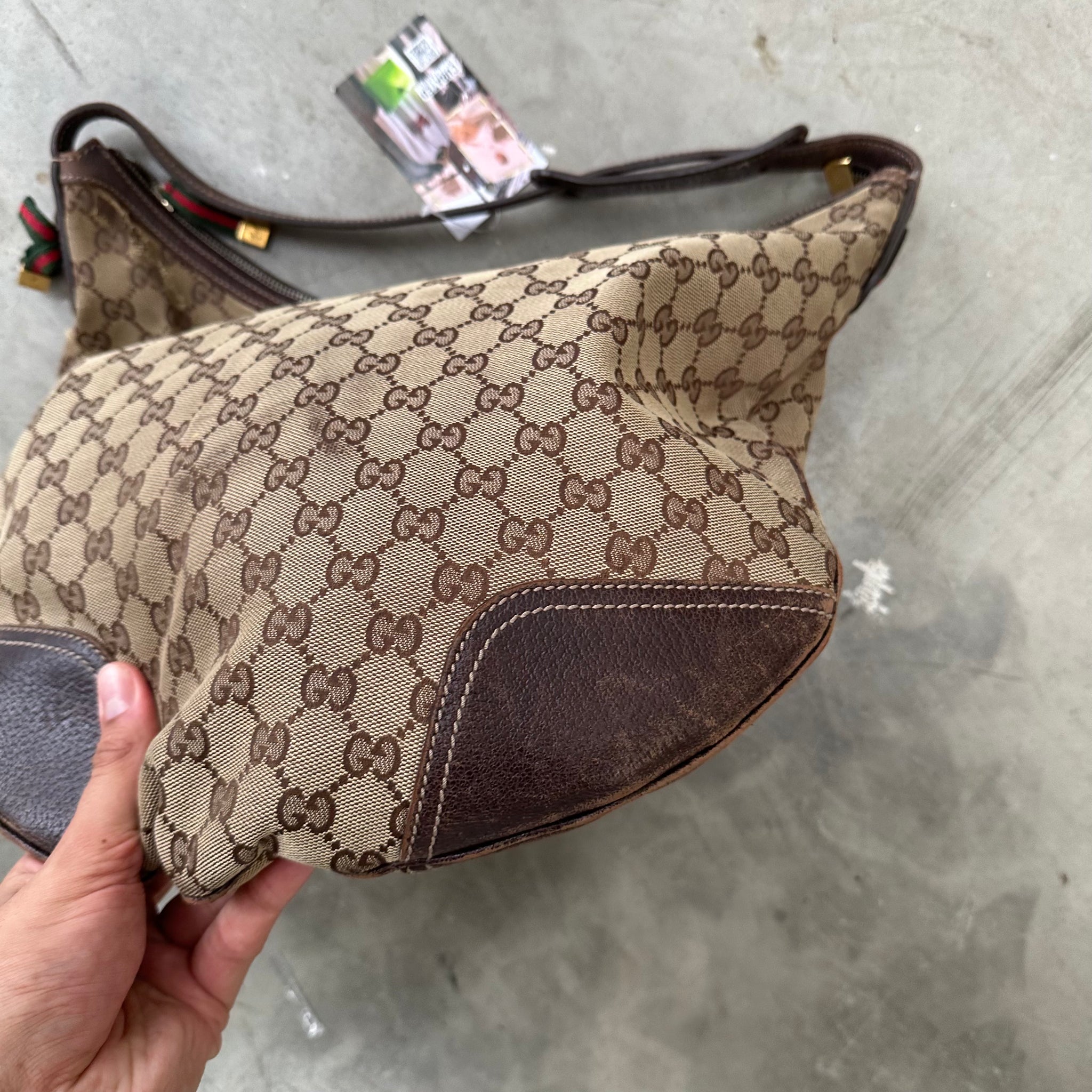 Gucci Bowtie Canvas Shoulder Bag