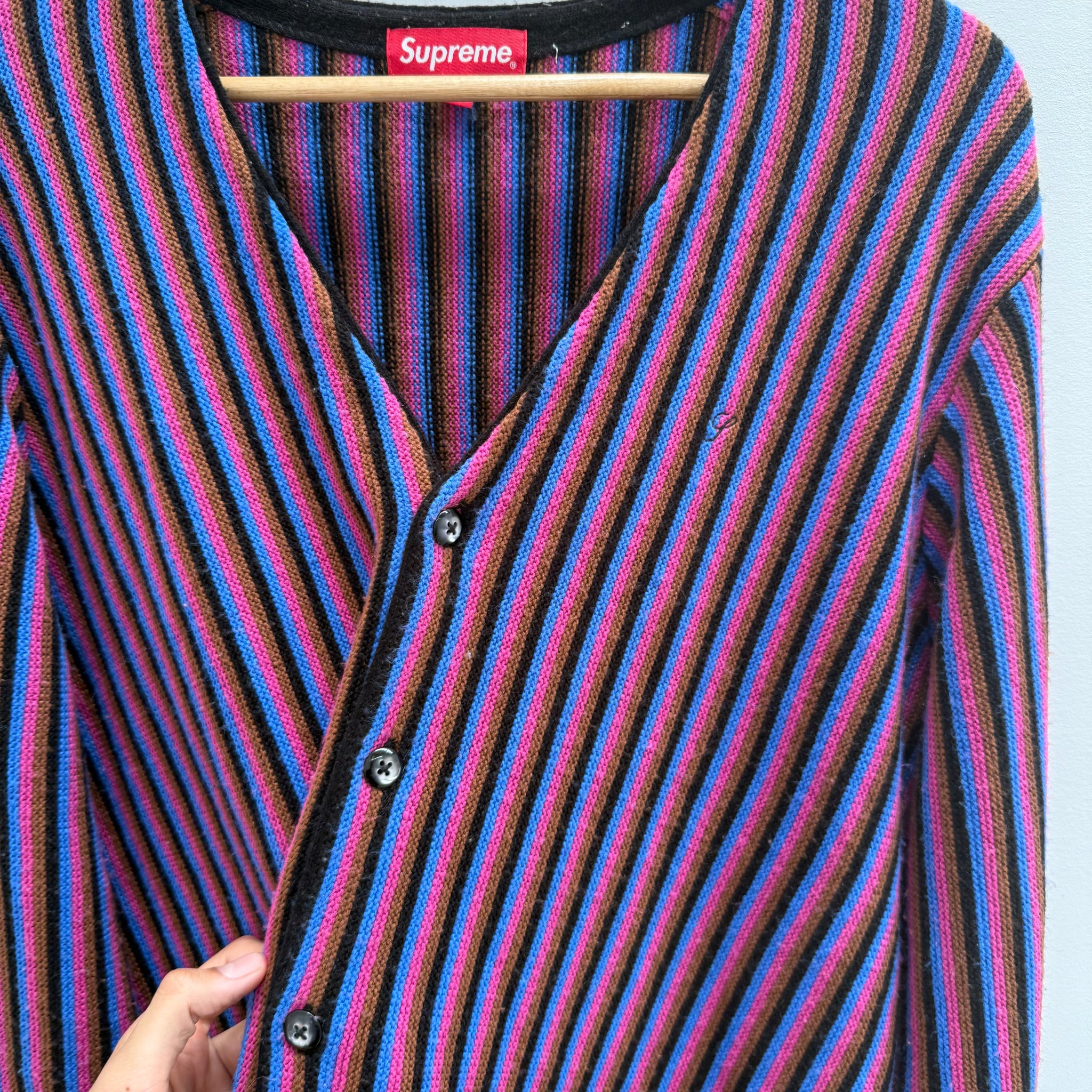 Supreme Rainbow Striped Cardigan (Size L)