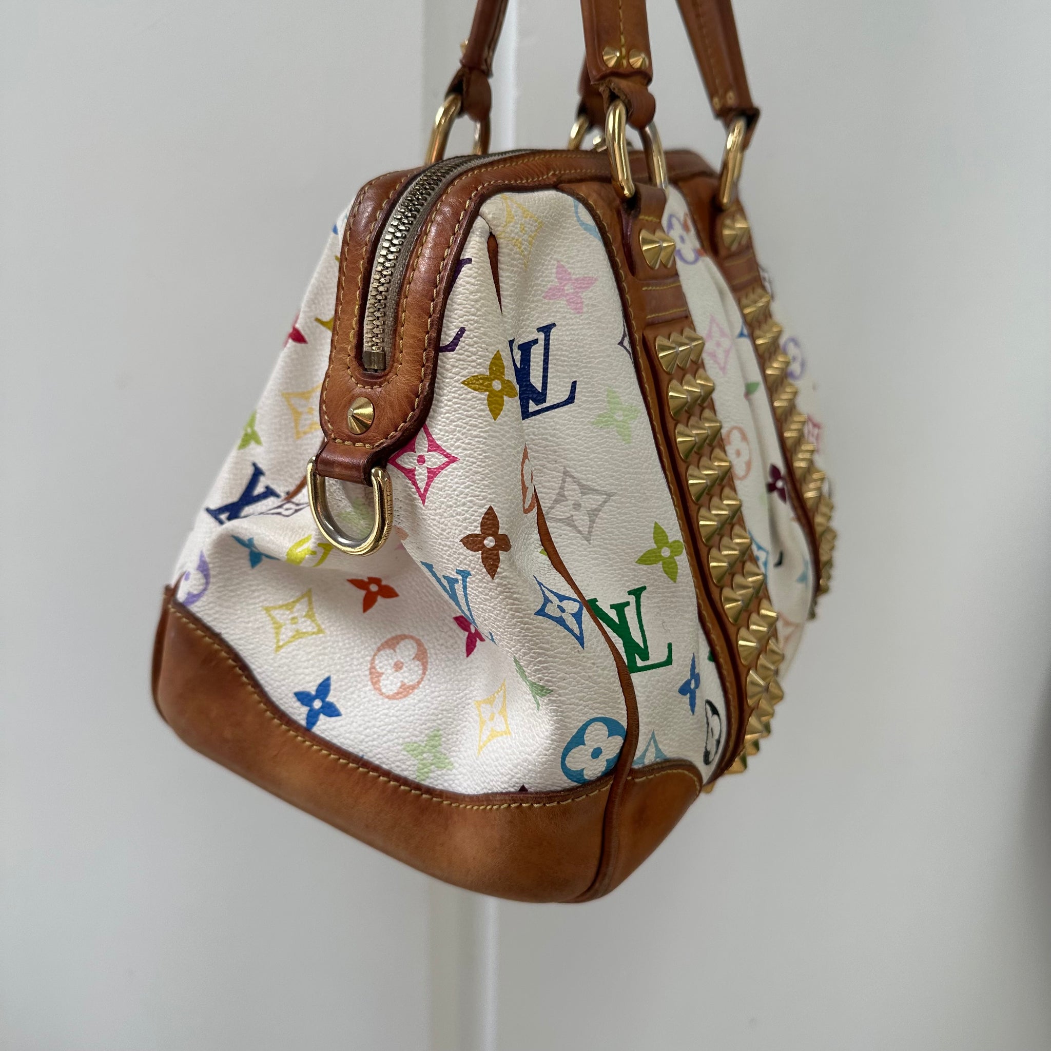 Louis Vuitton Takashi Murakami Multicolour Courtney MM Hand Bag White