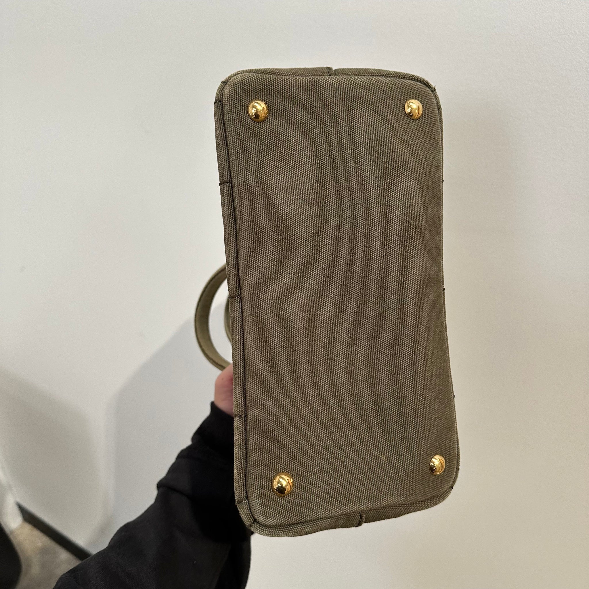 Prada Canapa Khaki Tote Bag