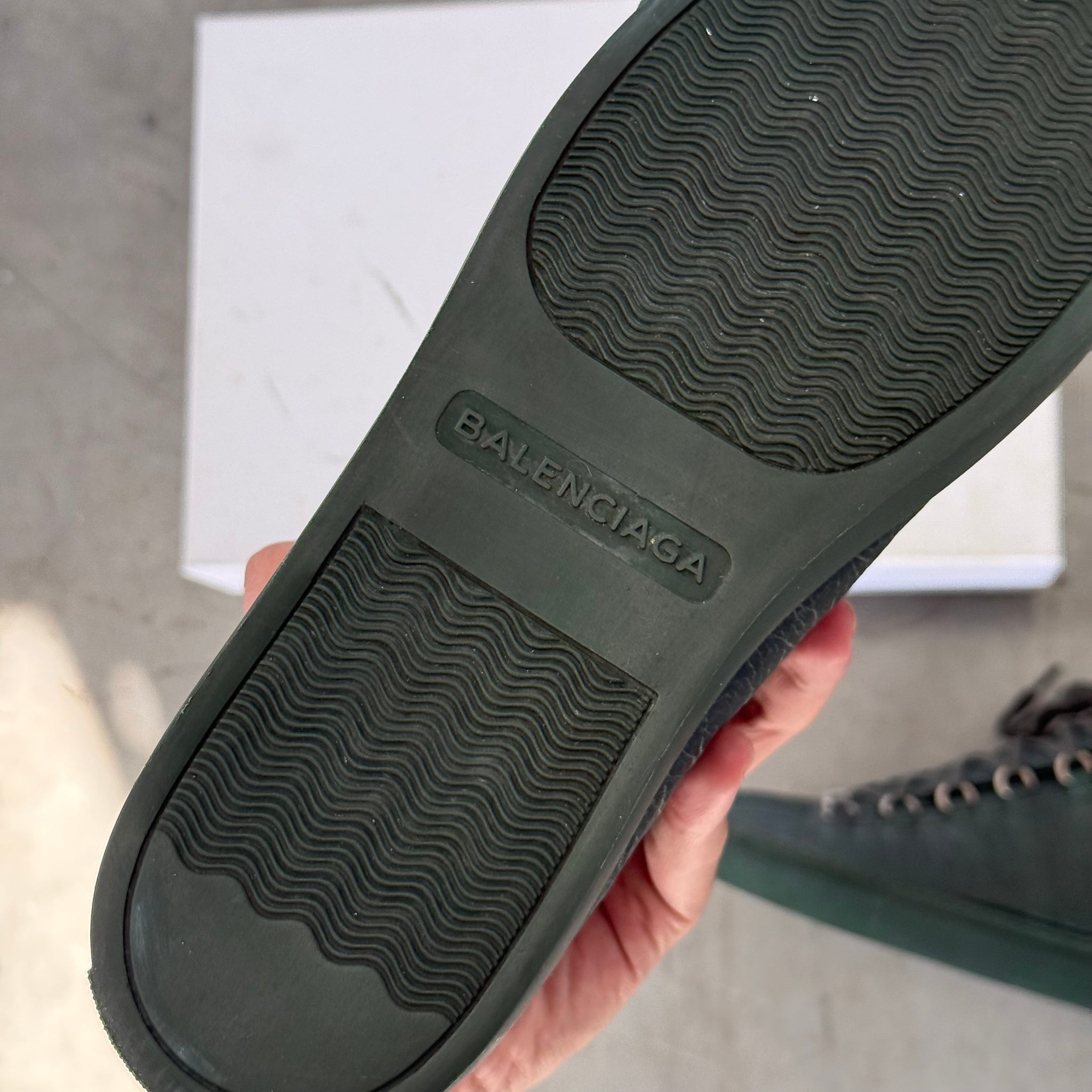 Balenciaga Arena Leather Low Sneaker Dark Green (EU41/US8)