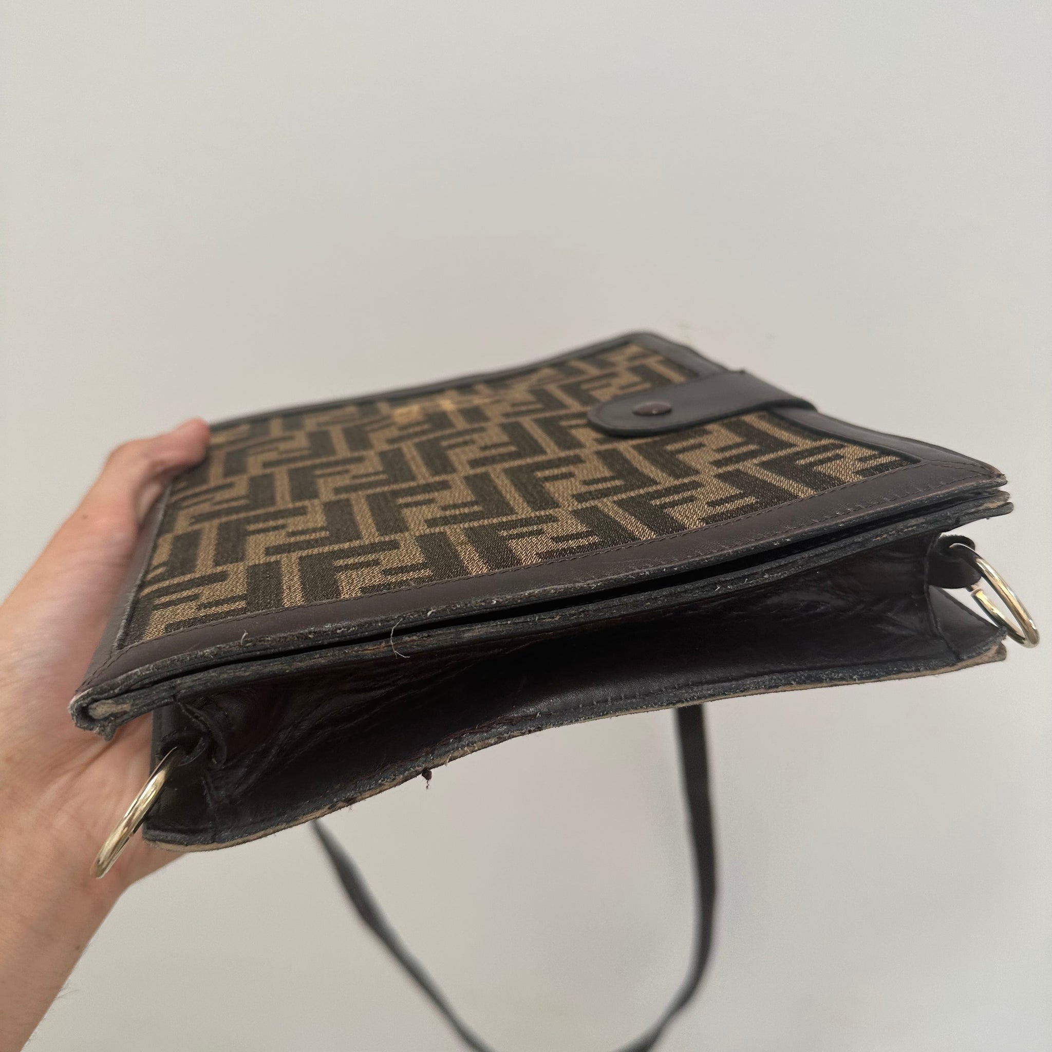 Fendi Vintage Zucca Canvas Cross Body/Shoulder Bag