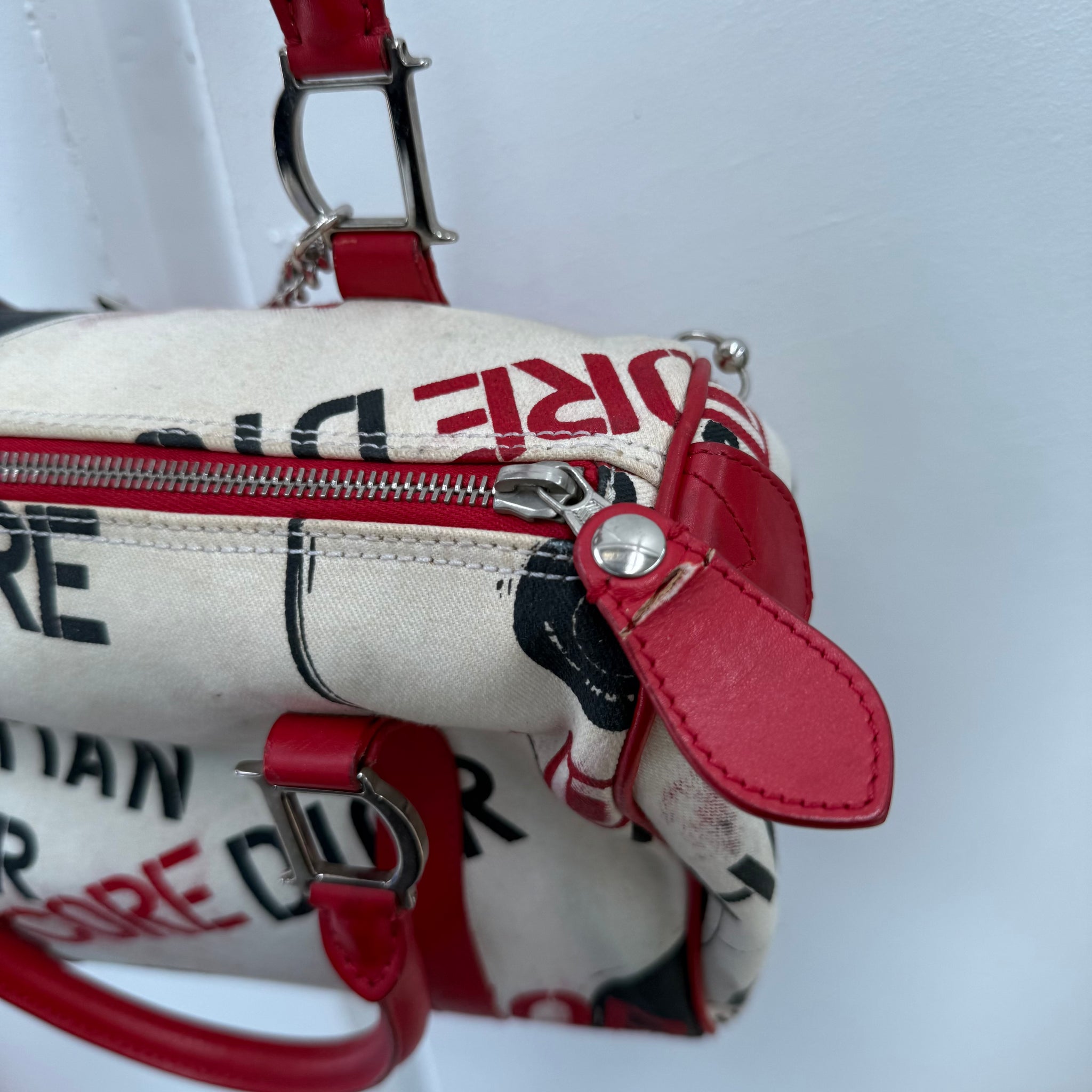 Dior Hardcore Pop Line Hand Bag Canvas White