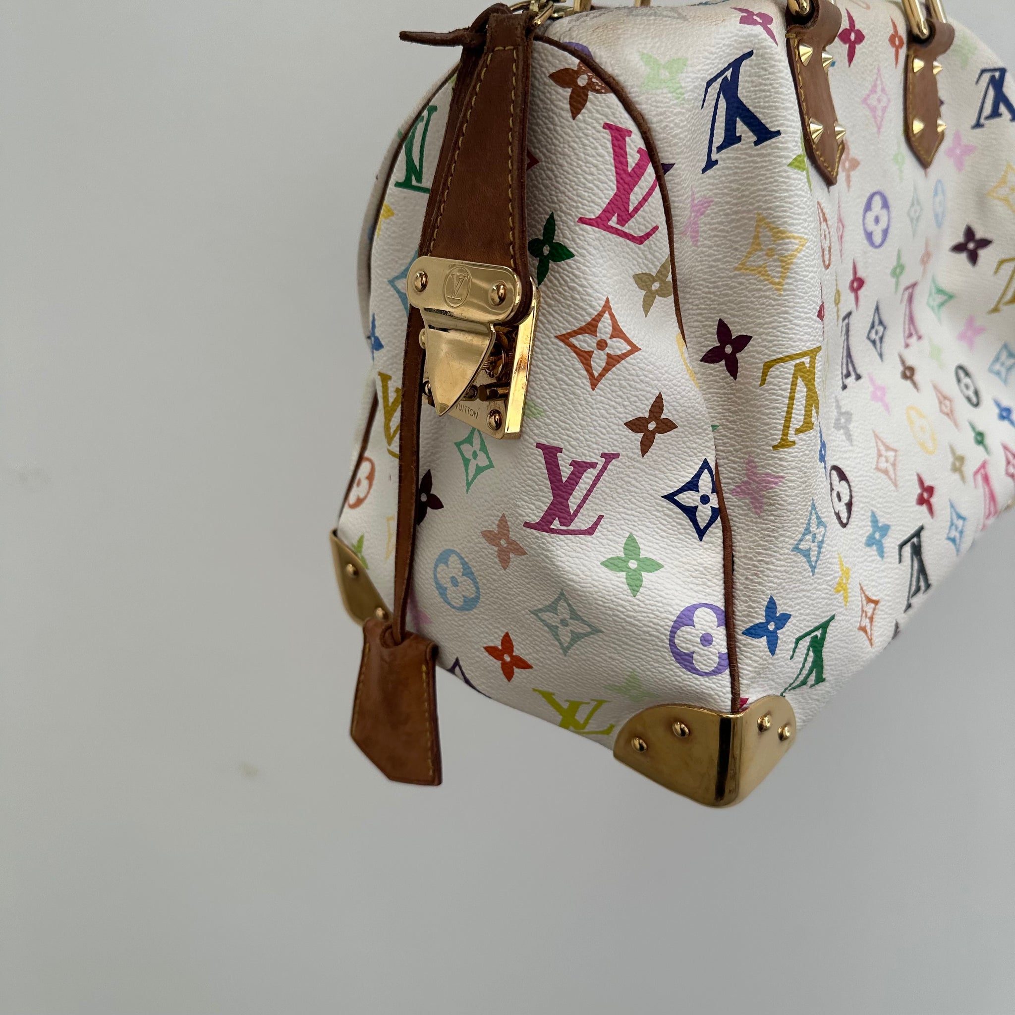 Louis Vuitton Takashi Murakami Speedy 30 Handbag Multicolour/White