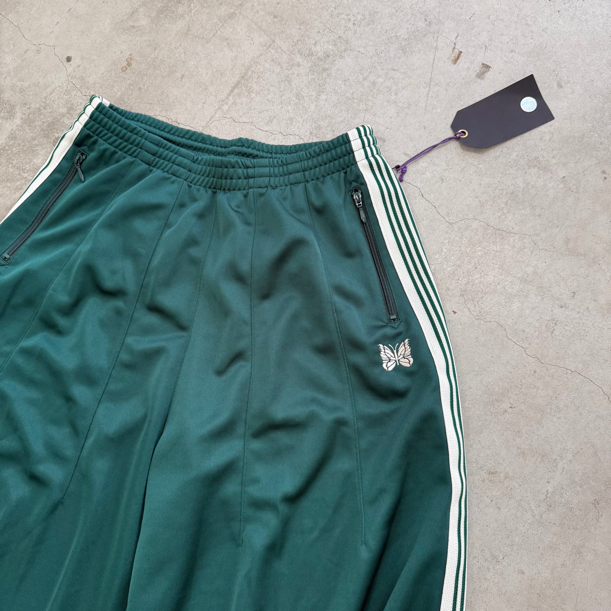 Needles HD Track Pants Poly Smooth Green/Off White