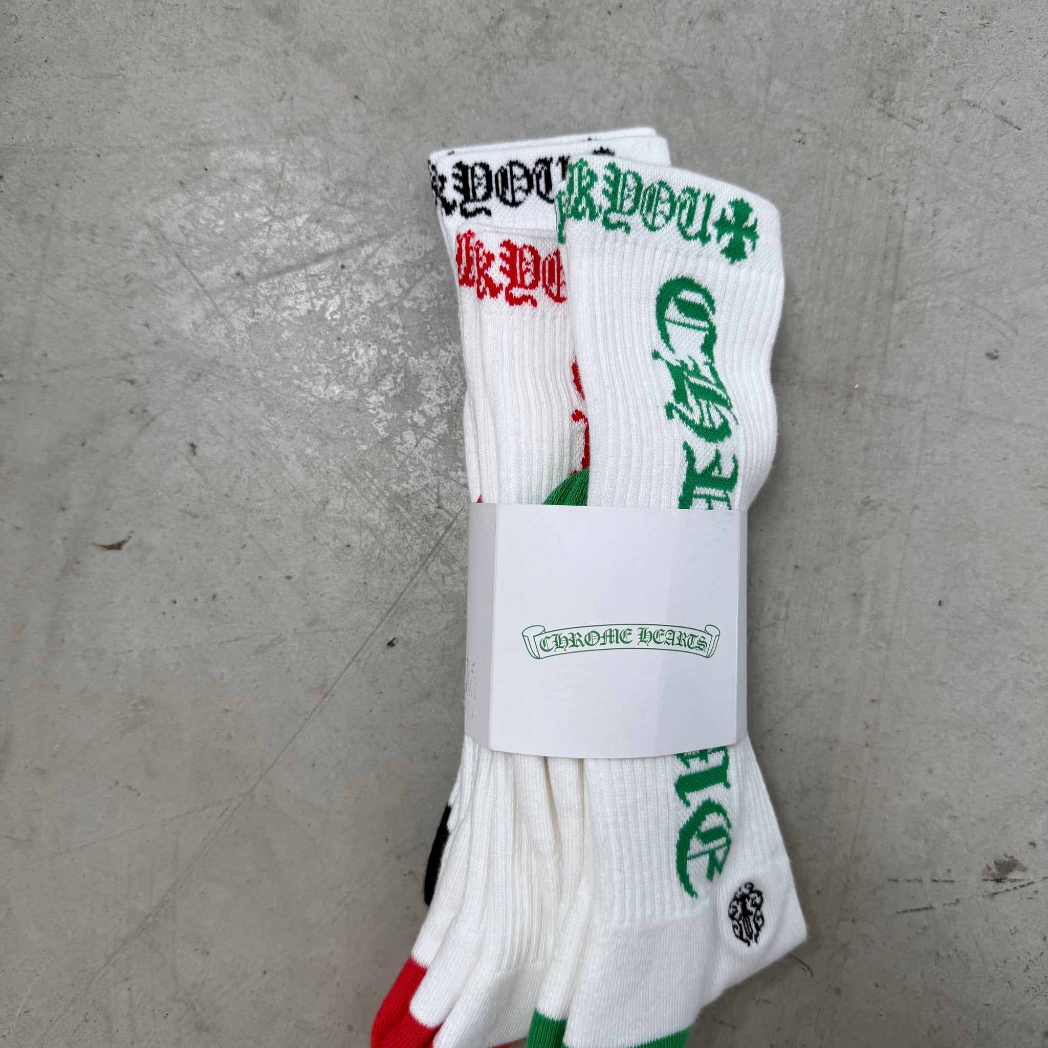 Chrome Hearts 3-Pack Socks (White)