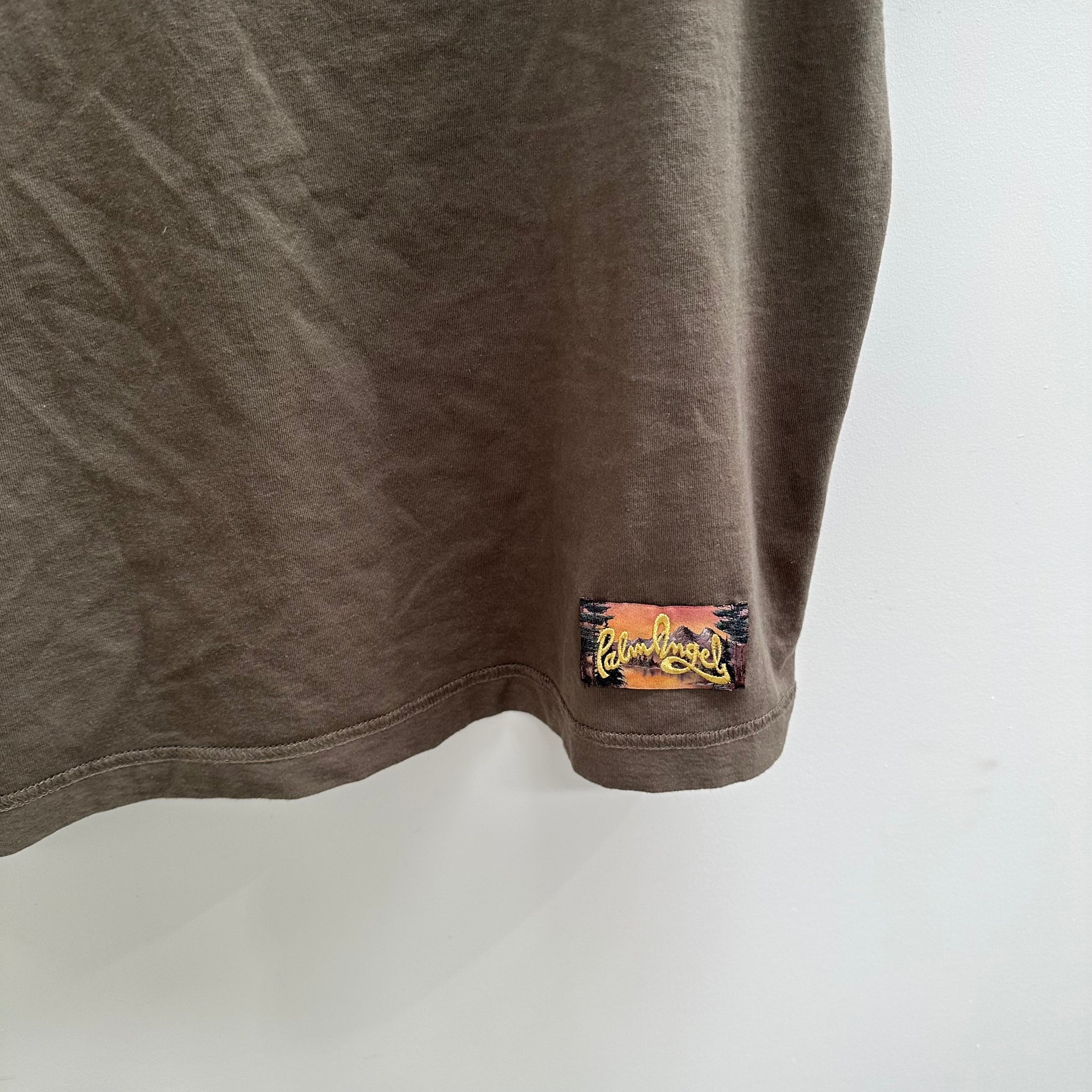 Palm Angels Khaki Seasonal Logo Inside-Out T-Shirt (Size XL)