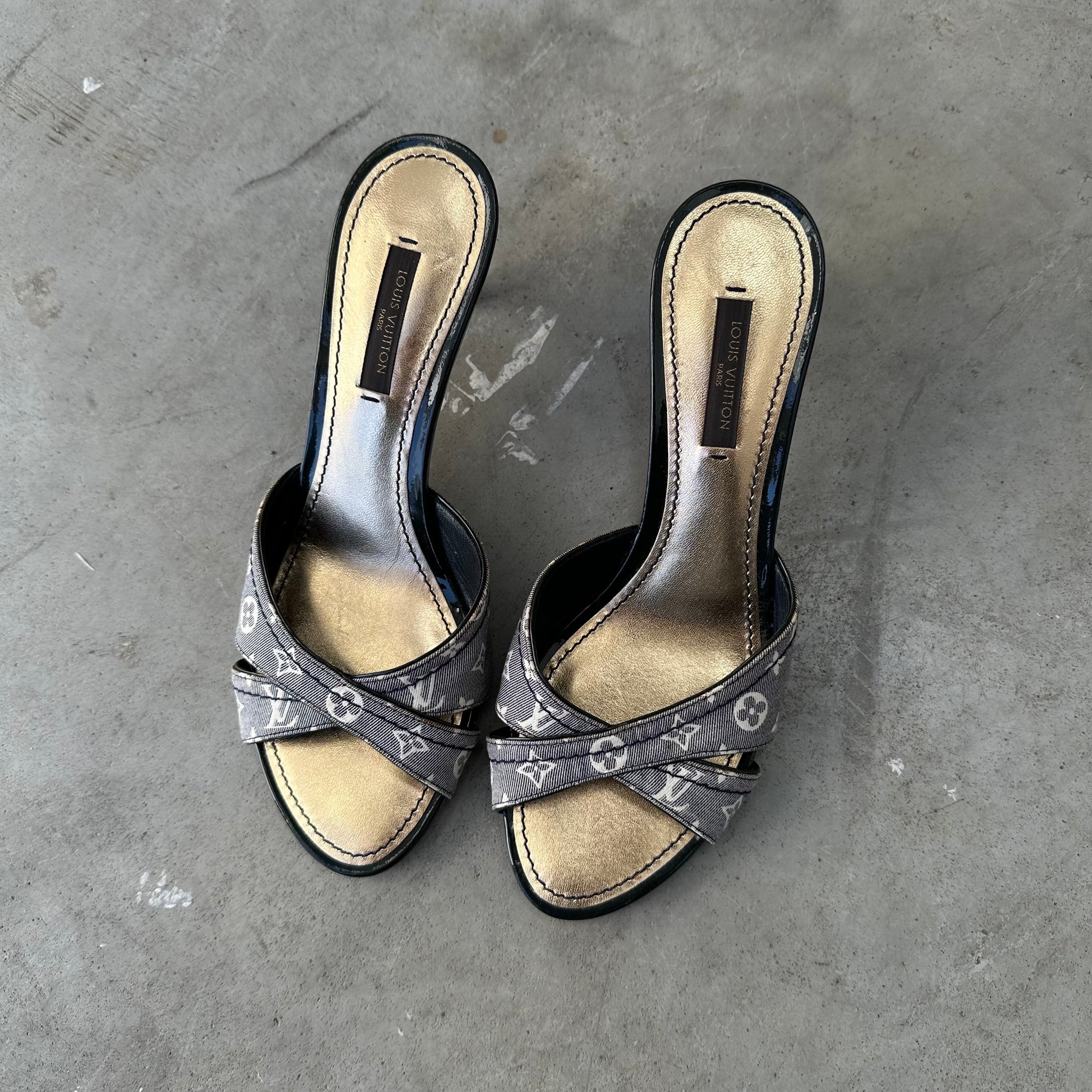 Louis Vuitton Monogram Idylie Cross-Over Heels (Size 36)