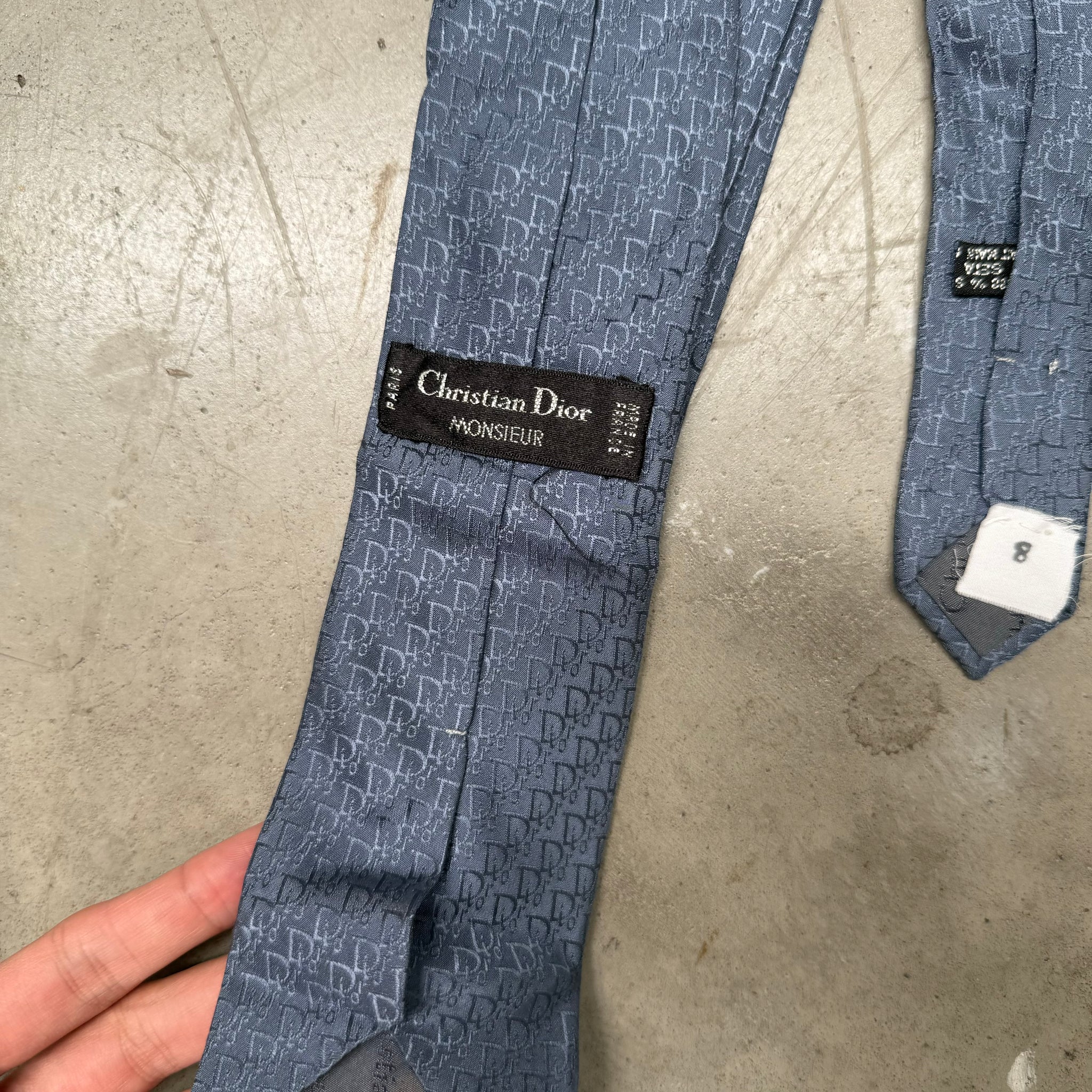 Dior Trotter Monogram Tie Blue