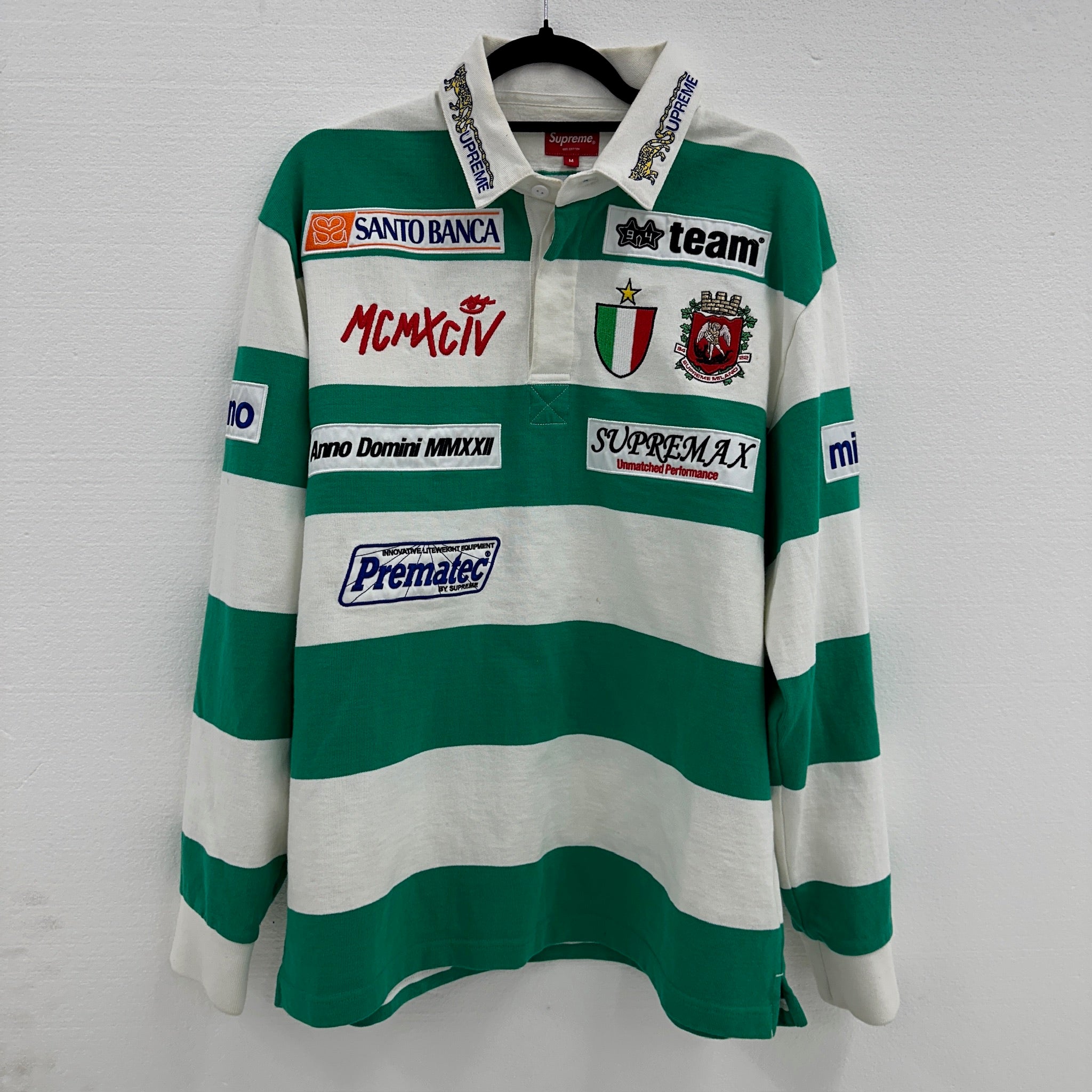Supreme Striped Rubgy Polo Green (Size M)