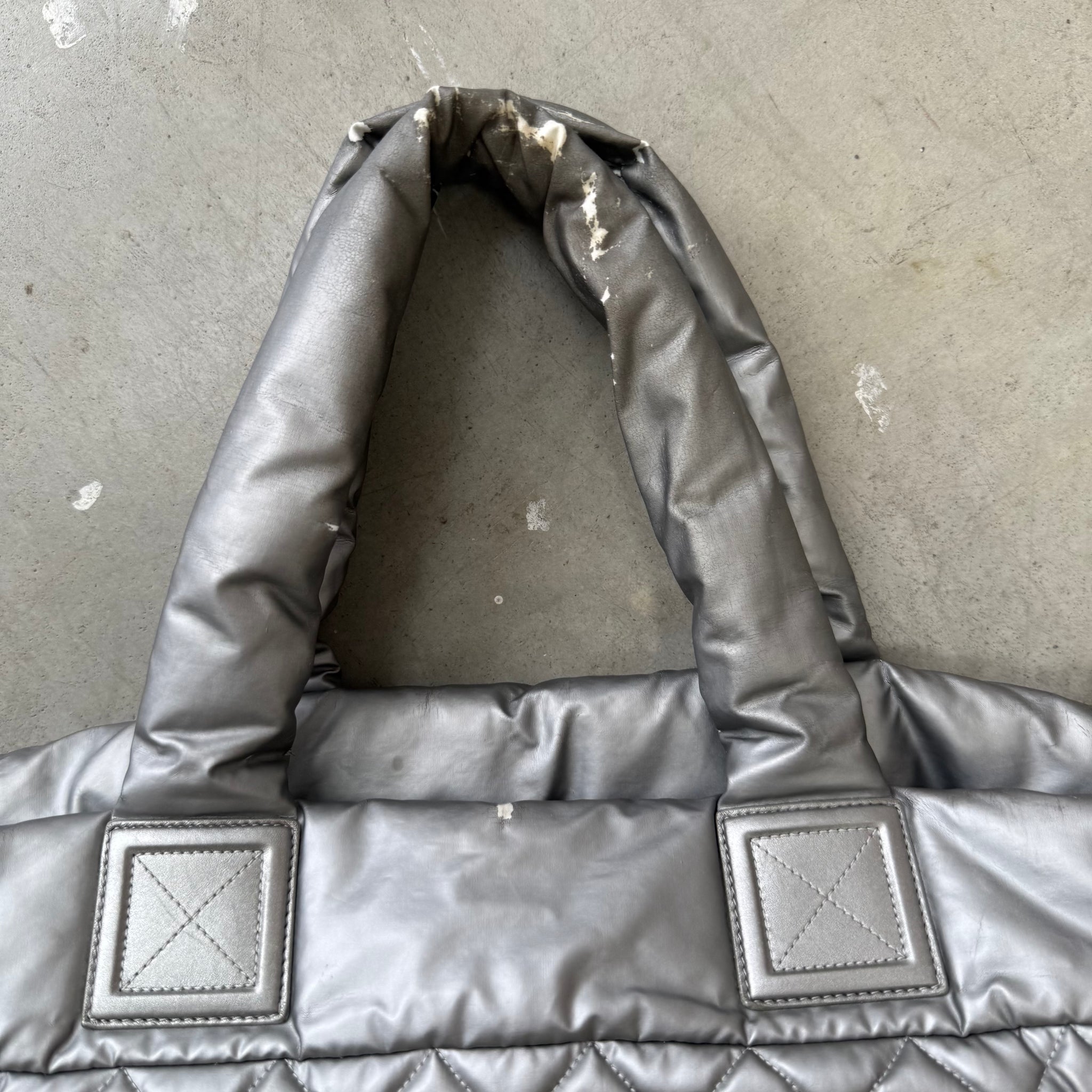 Chanel Silver Patent Leather Cocoon Hand Bag