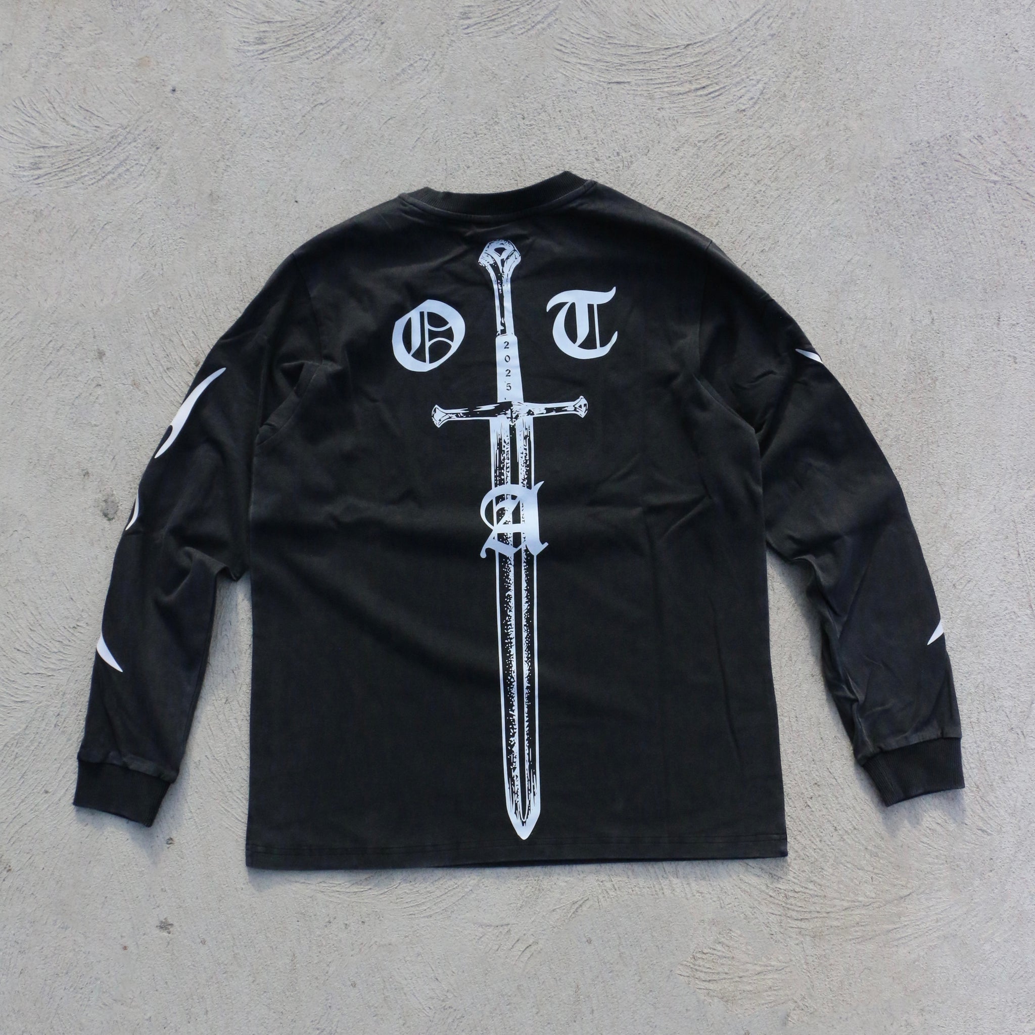 On The Arm Studded Biker L/S T Shirt Black