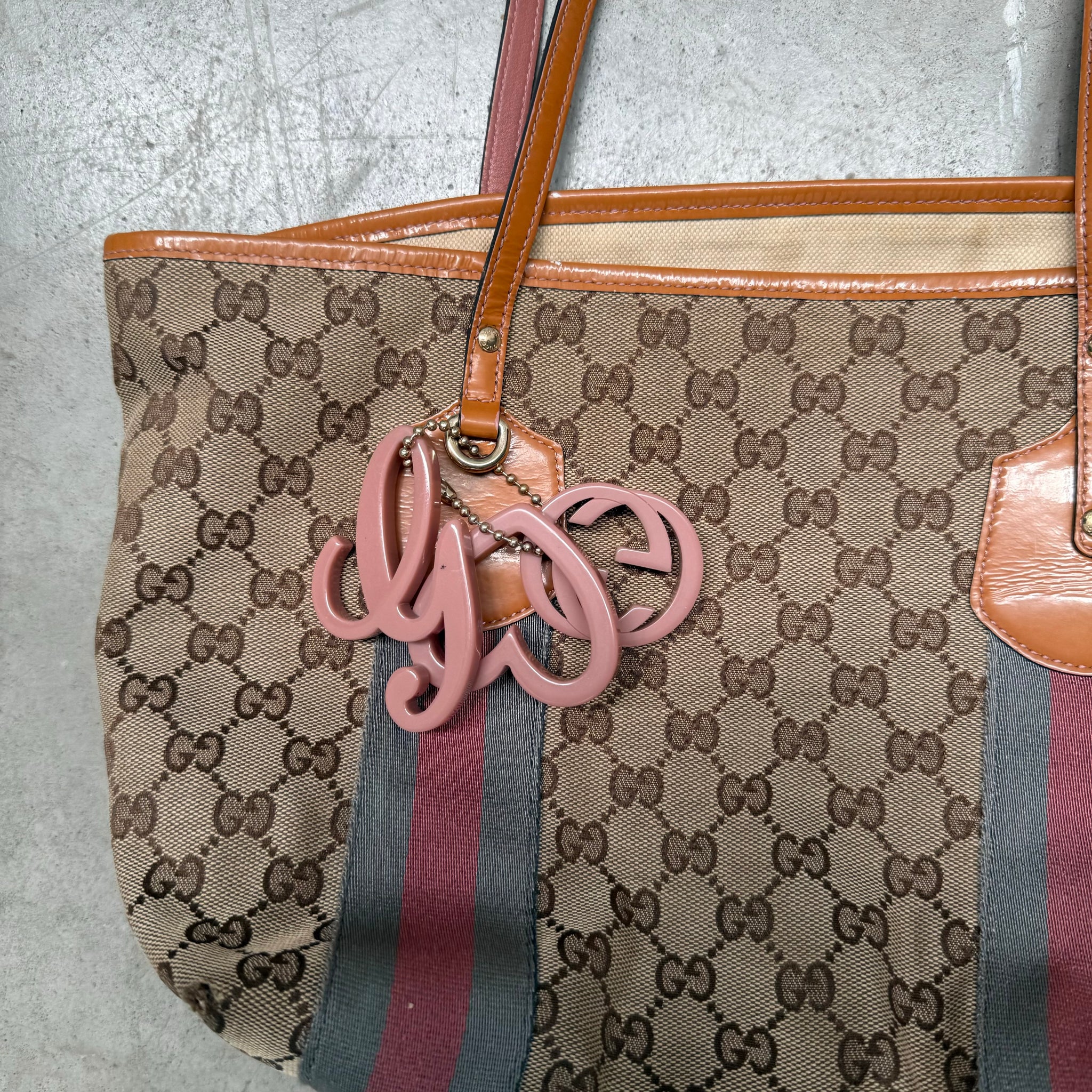 Gucci GG Canvas Jolicoeur Tote Bag 'Red/Grey'