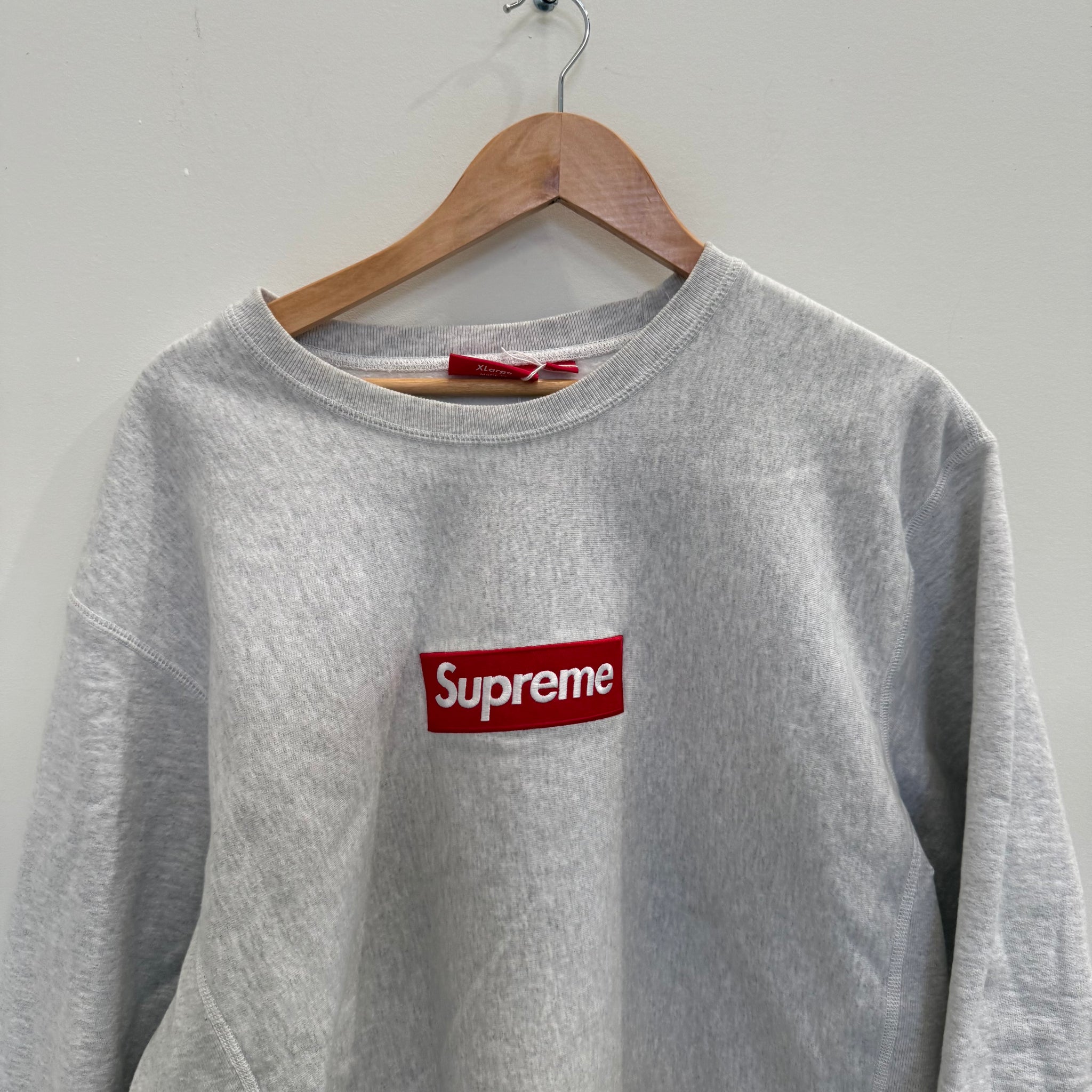 Supreme Box Logo Crewneck Grey (Size XL)
