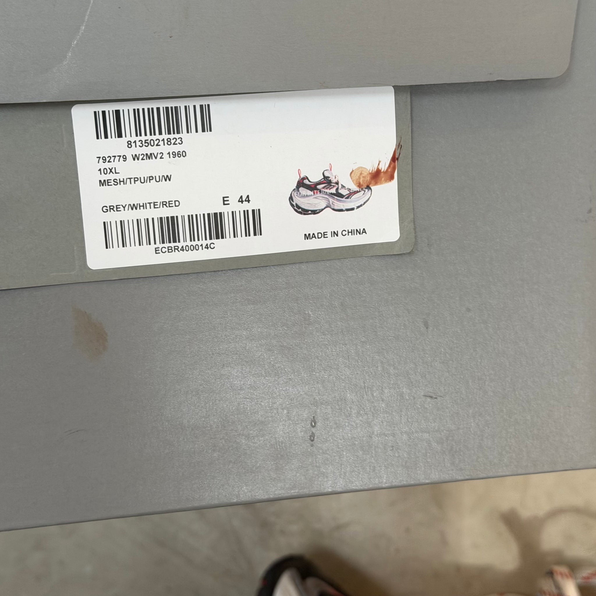 Balenciaga 10XL Worn-Out Grey White Red (EU44/US11)