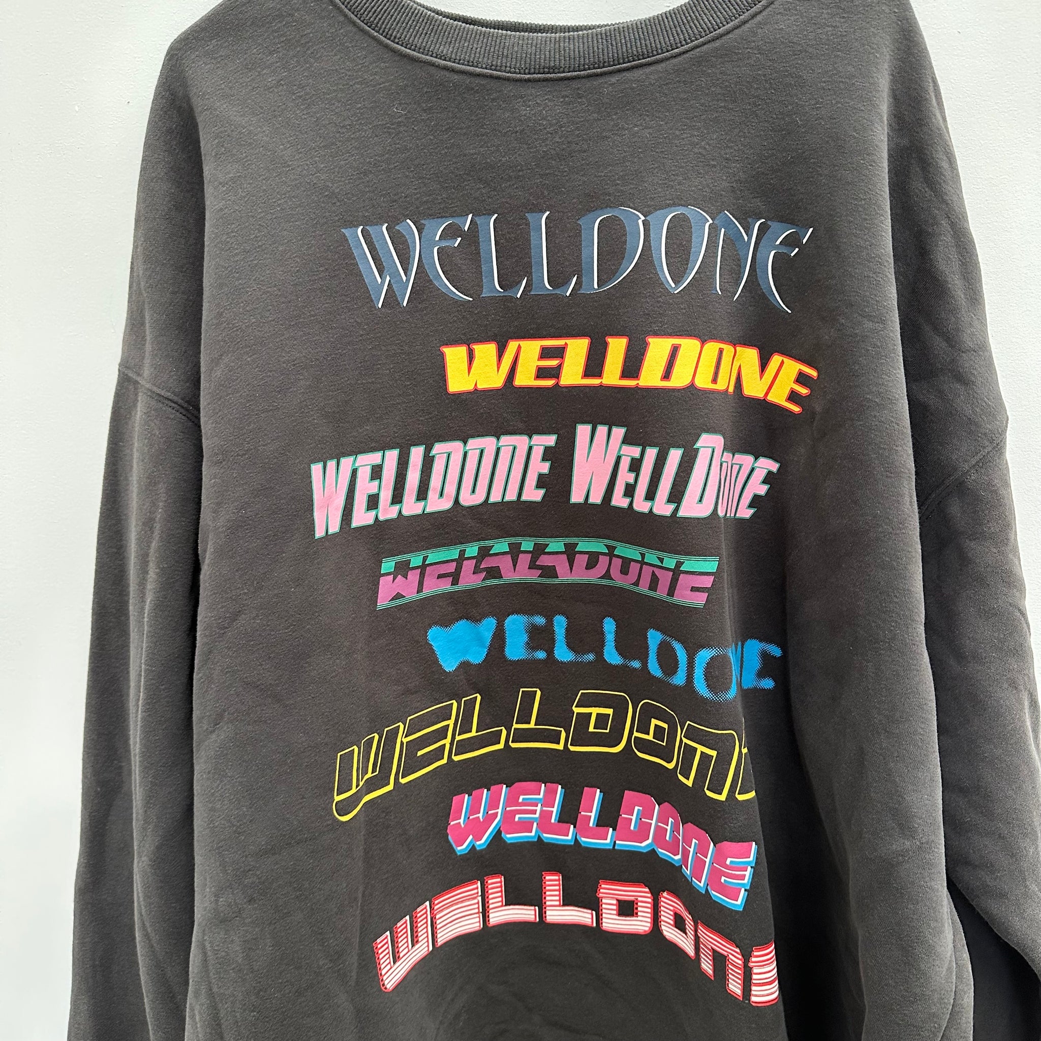 We11Done Gray Graphic Sweatshirt (Fits L-XL)