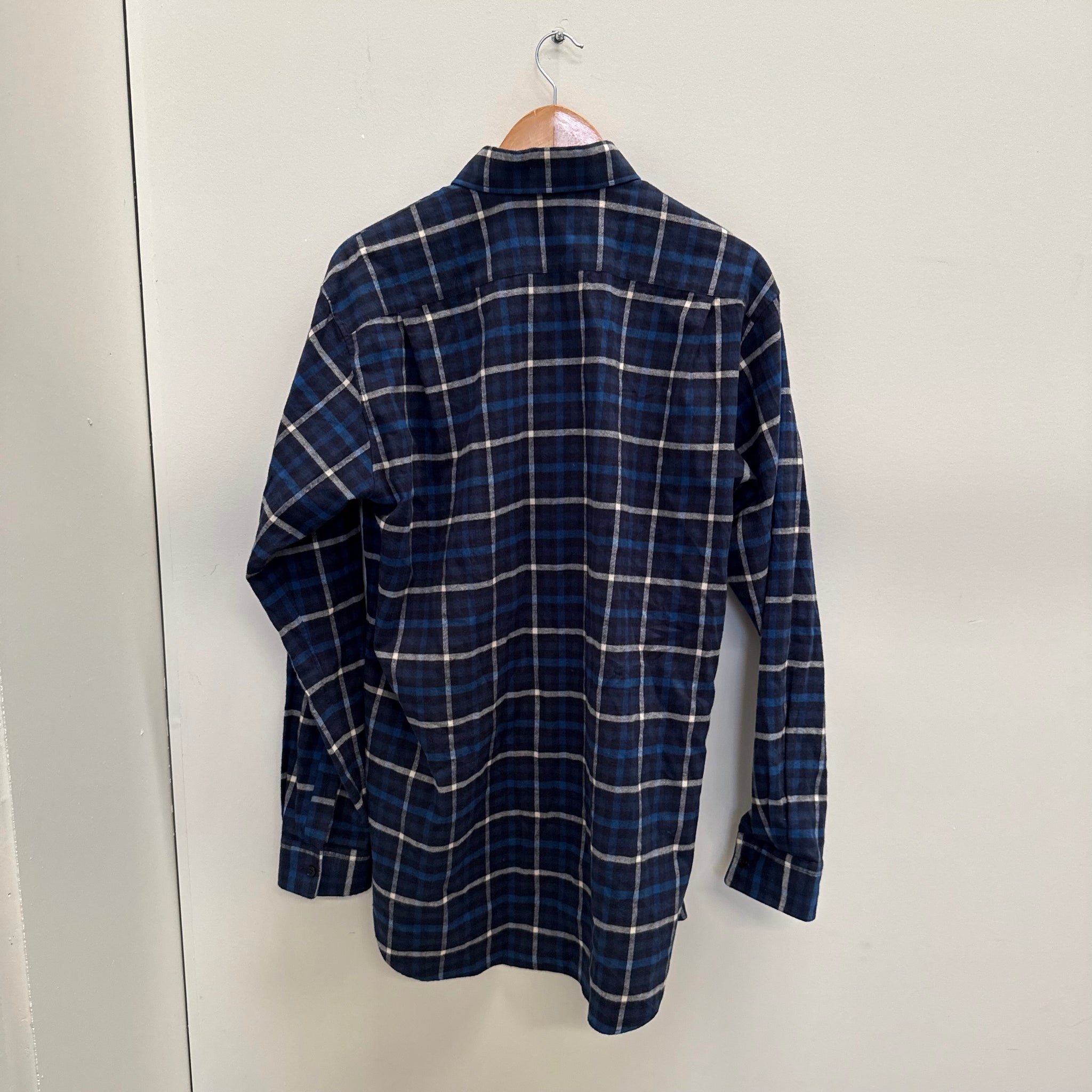 Balenciaga 2017 Plaid Blue Button Up Shirt (Size 38)