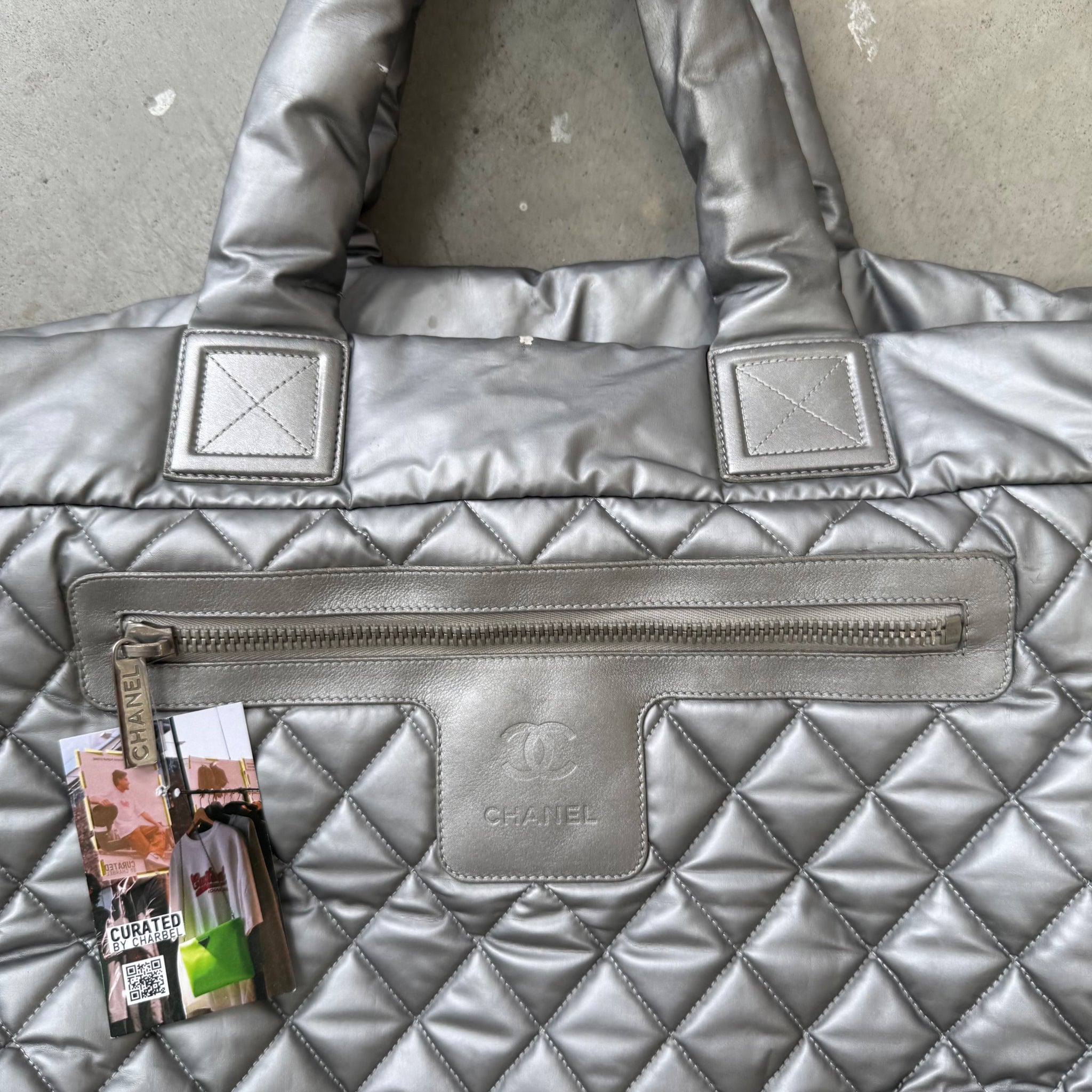 Chanel Silver Patent Leather Cocoon Hand Bag
