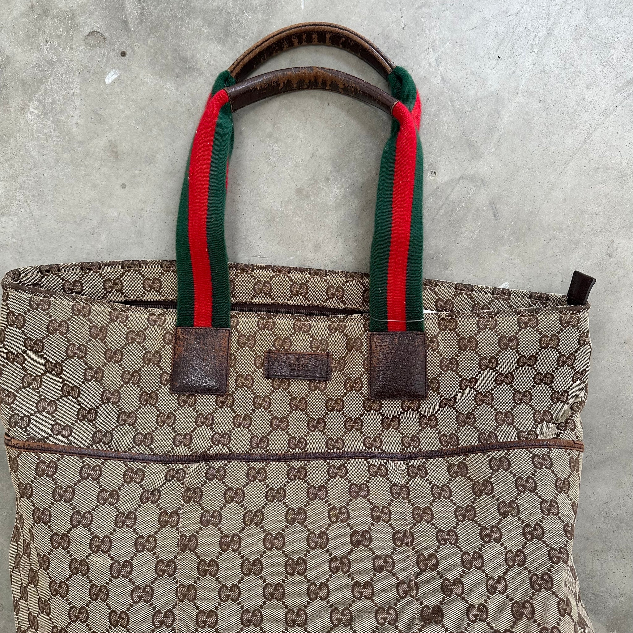 Gucci Stripe Strap Rectangle Tote Bag