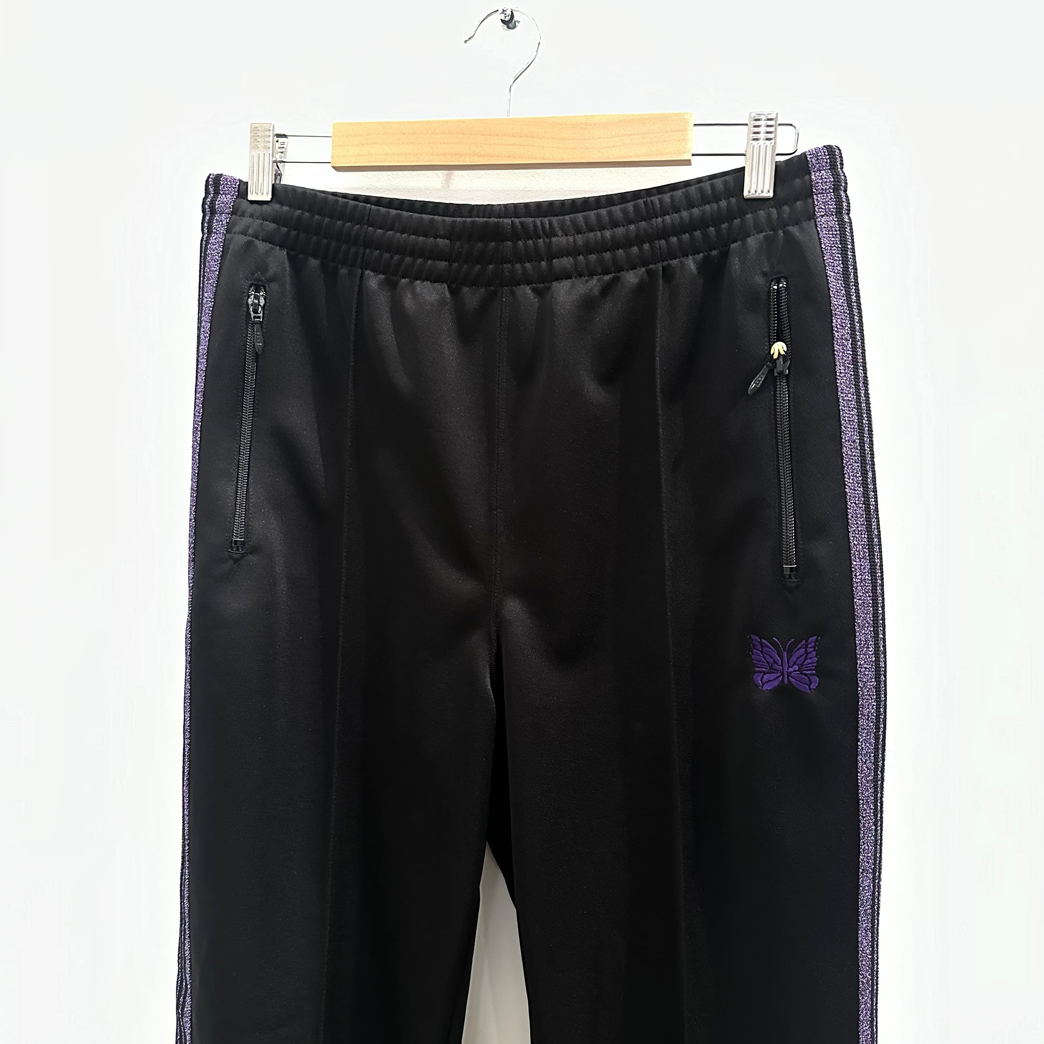 Needles Poly Smooth Glitter Track Pant ‘Black/Purple’ (Size M)