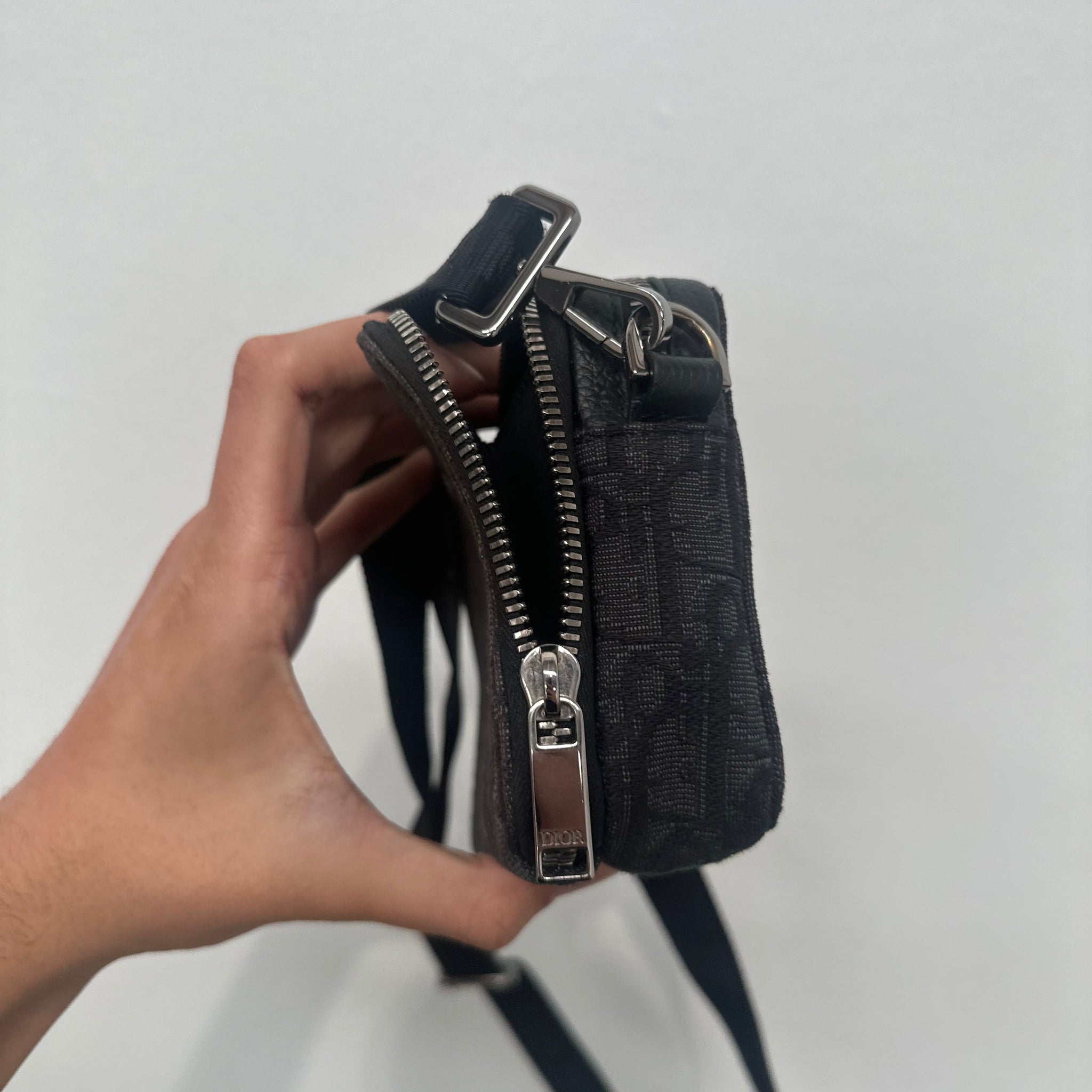 Dior Oblique Jacquard Crossbody Bag Black