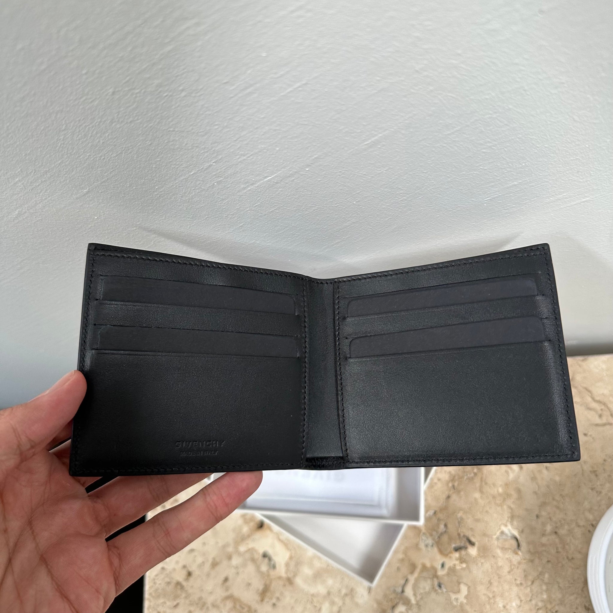 Givenchy Black Logo Bi Fold Wallet