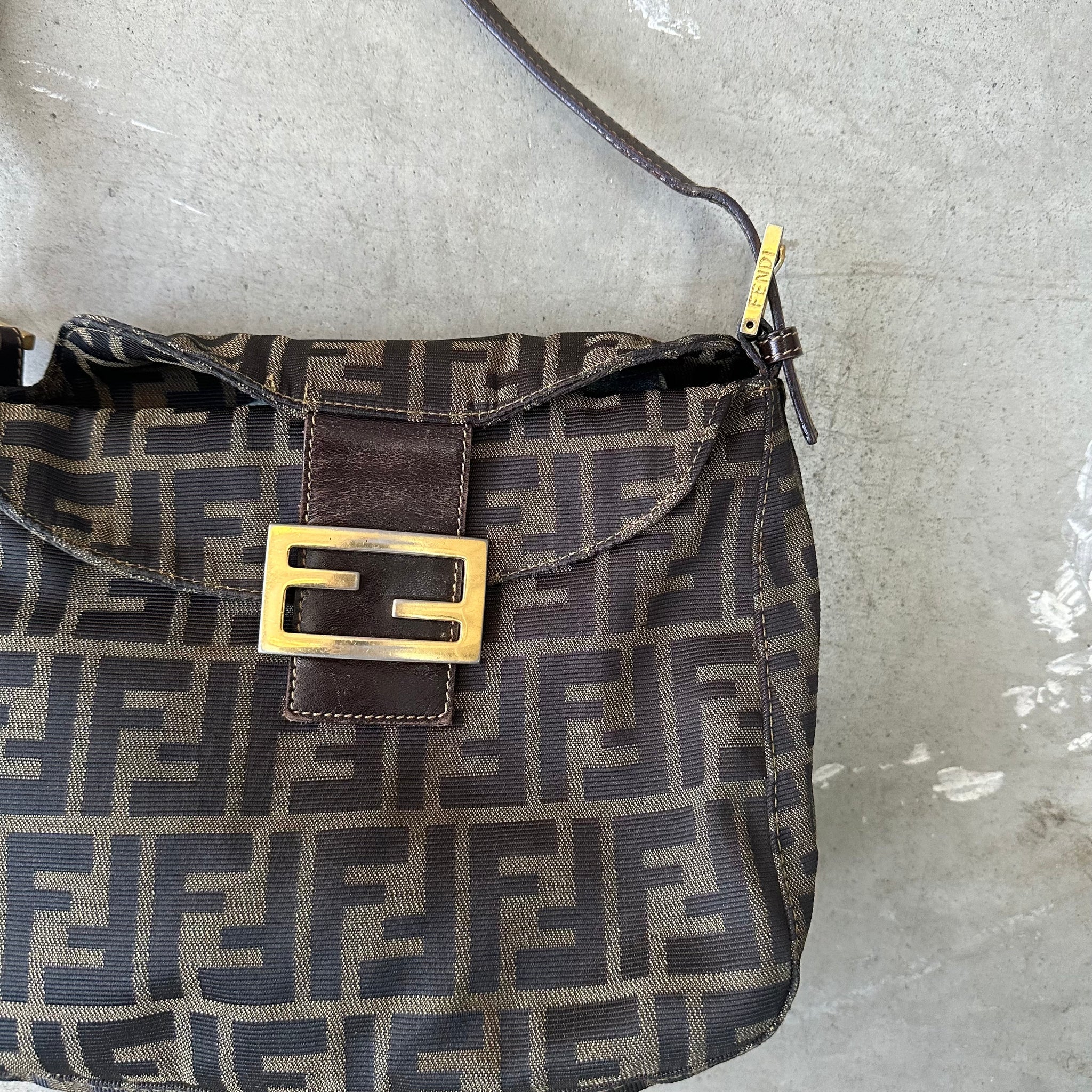 Fendi Zucca Print Mamma Baguette Bag