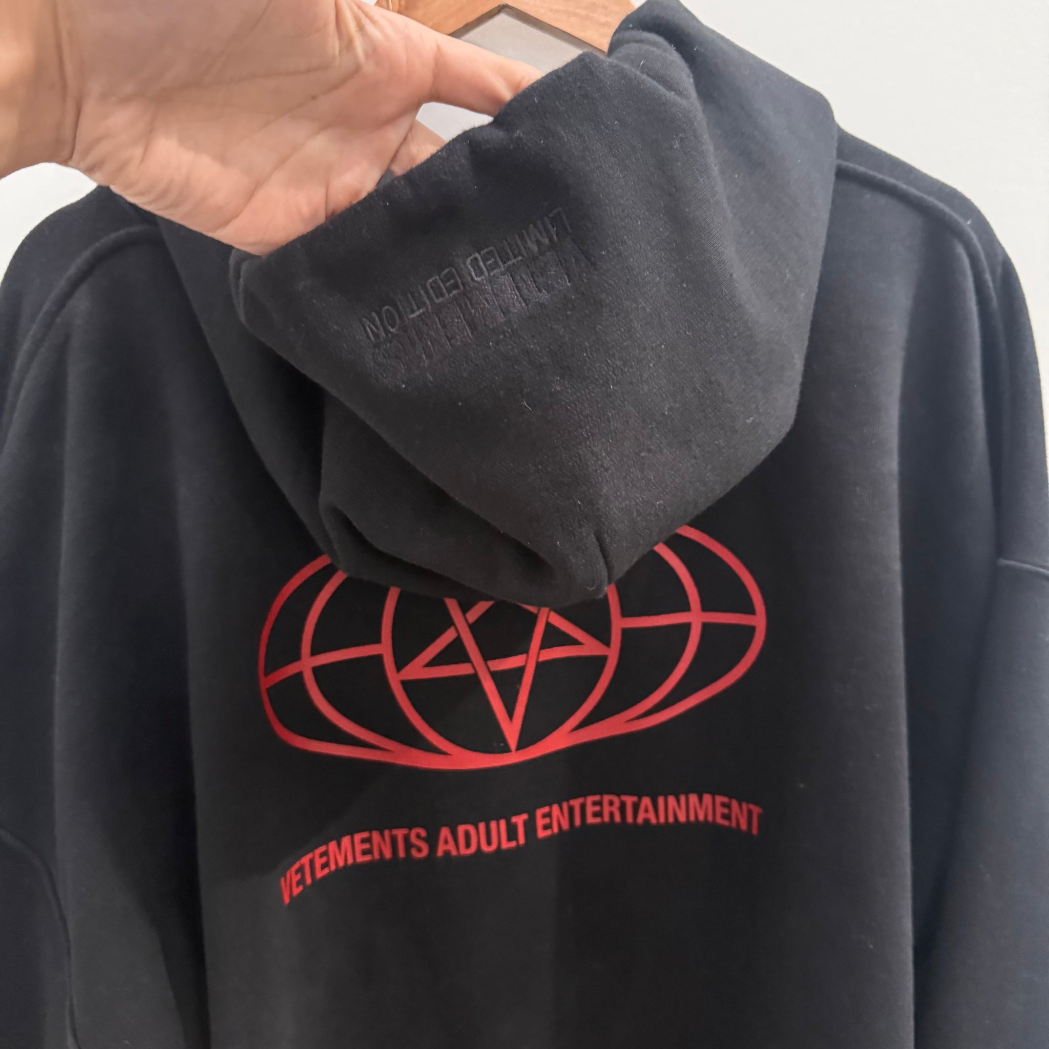 Vetements Restricted Rated R Oversized Black Hoodie (fits L-XL)