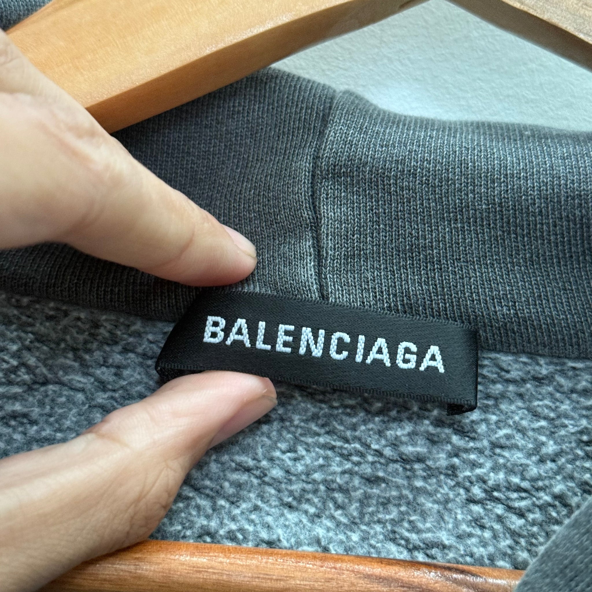 Balenciaga Europe F/W 18 Grey Hoodie (fits L-XL)