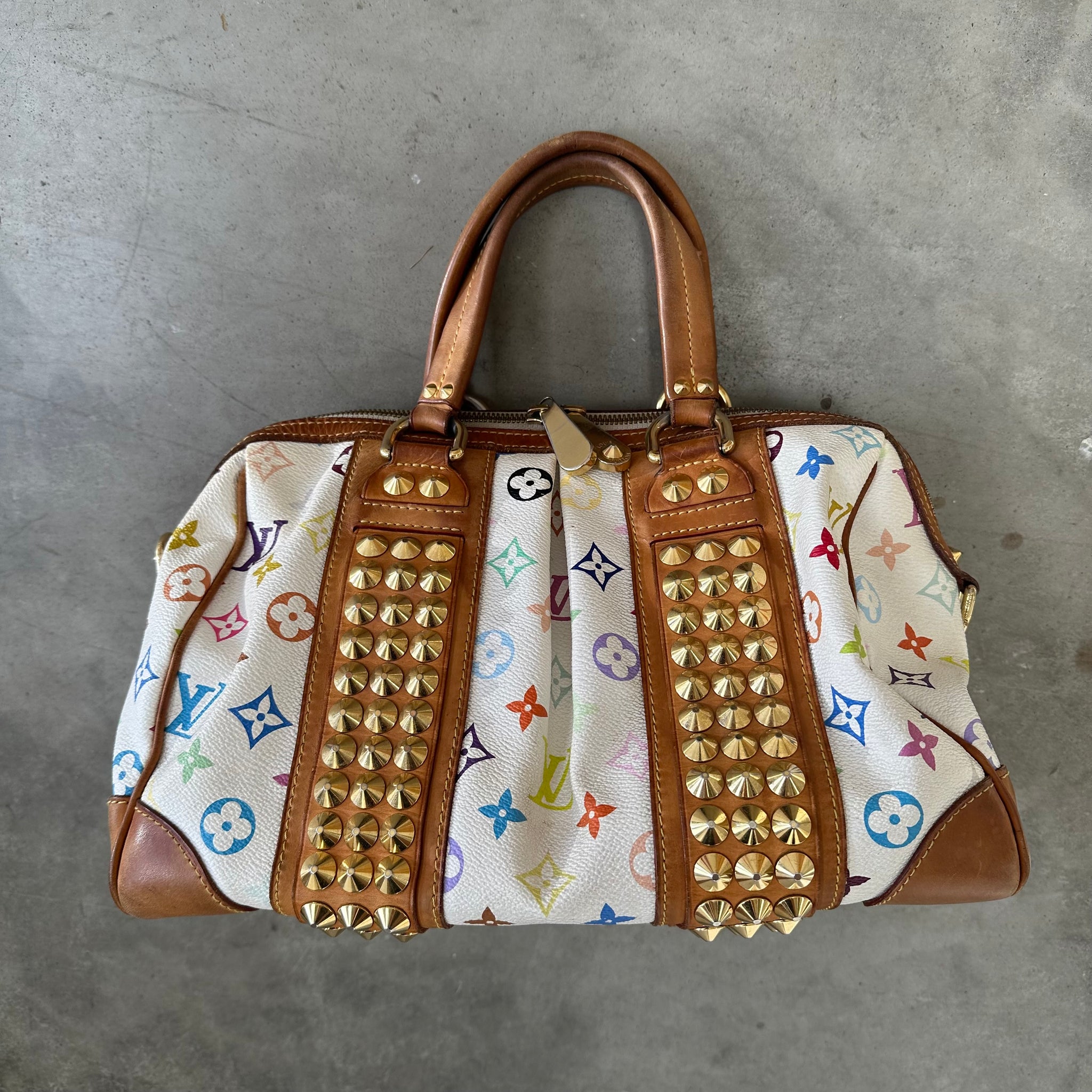 Louis Vuitton Takashi Murakami Multicolour Courtney MM Hand Bag White