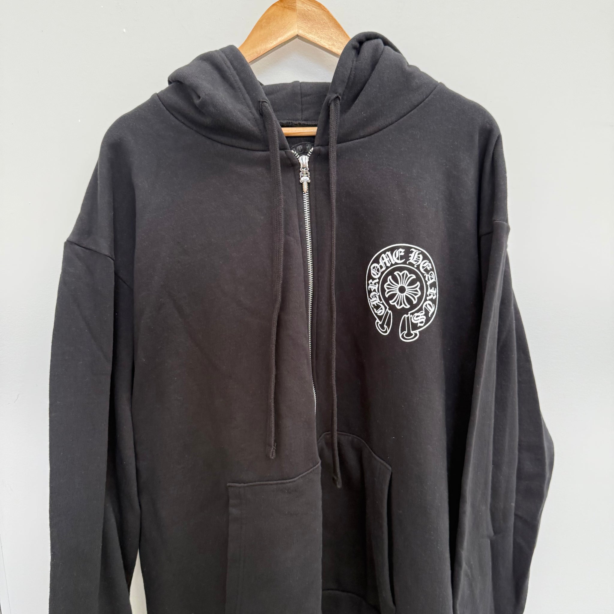 Chrome Hearts Tokyo Exclusive Horse Shoe Zip Up Hoodie 'Black' (Size XL)
