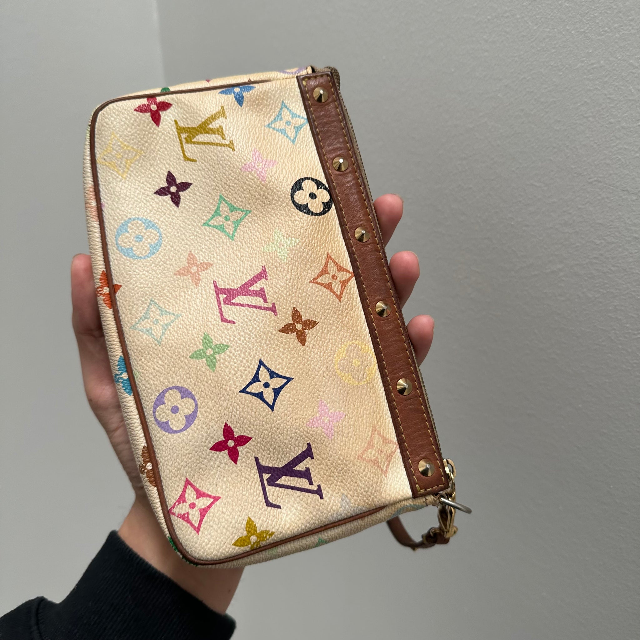 Louis Vuitton Murakami Multicolor Pochette Bag White