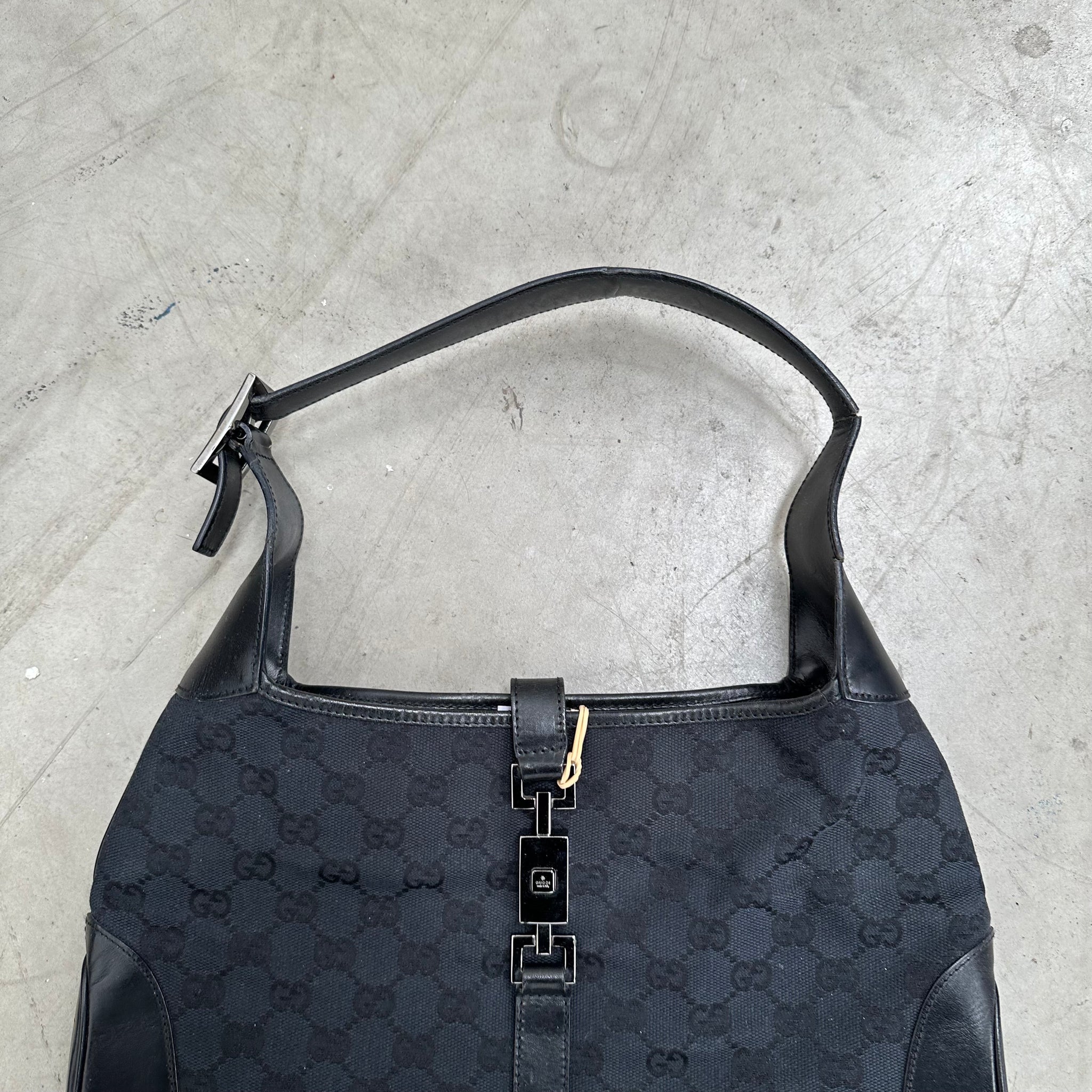 Gucci GG Canvas Jackie Shoulder Bag 'Black'